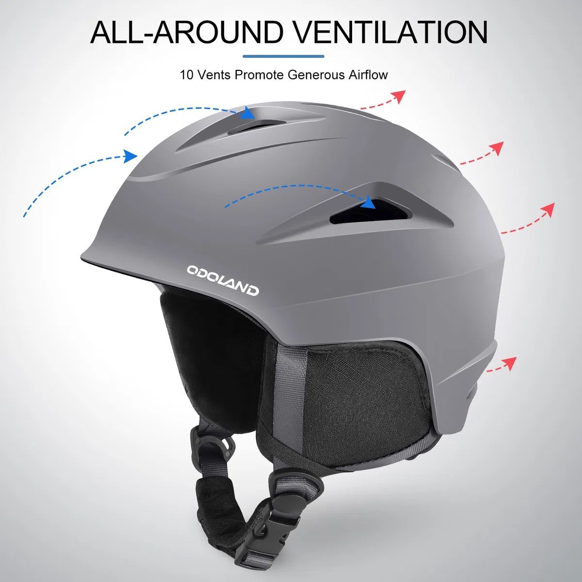 Odoland Casque de Ski, Casque de Ski avec Lunettes, Casque de Neige, Multi-Couleurs, Antichoc, Anti-Vent, Casque de Ski pour Hommes, Femmes et Jeunes, Assurant Sécurité Le Sports de Neige