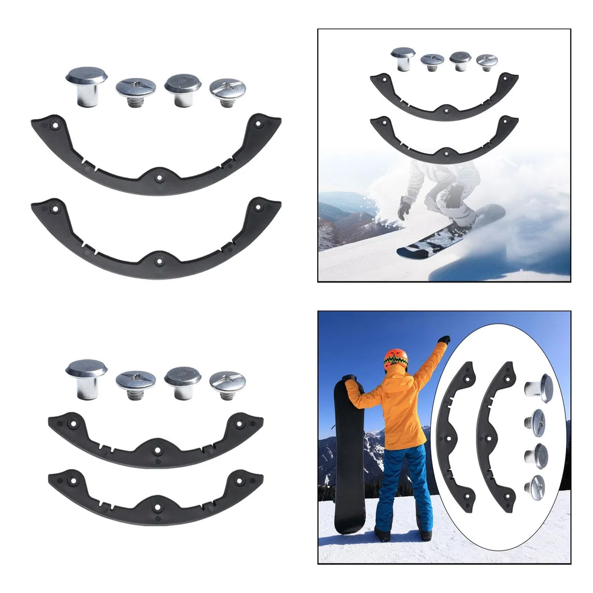 perfk Bande de Protection de Snowboard en Silicone, 2 pièces, Couverture de Bord, Garde de Pont de Planche à roulettes Standard