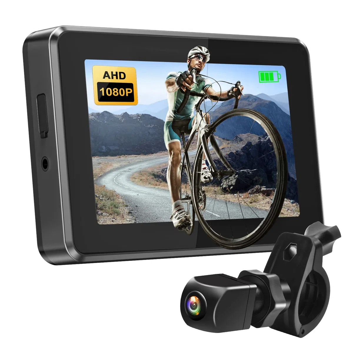 PARKVISION Miroir à vélo avec Caméra Arrière 1080p - Écran AHD 4,3", Guidon 20-30mm - Sécurité pour VAE, VTT & Vélo de Ville Rétroviseur Électronique Velo