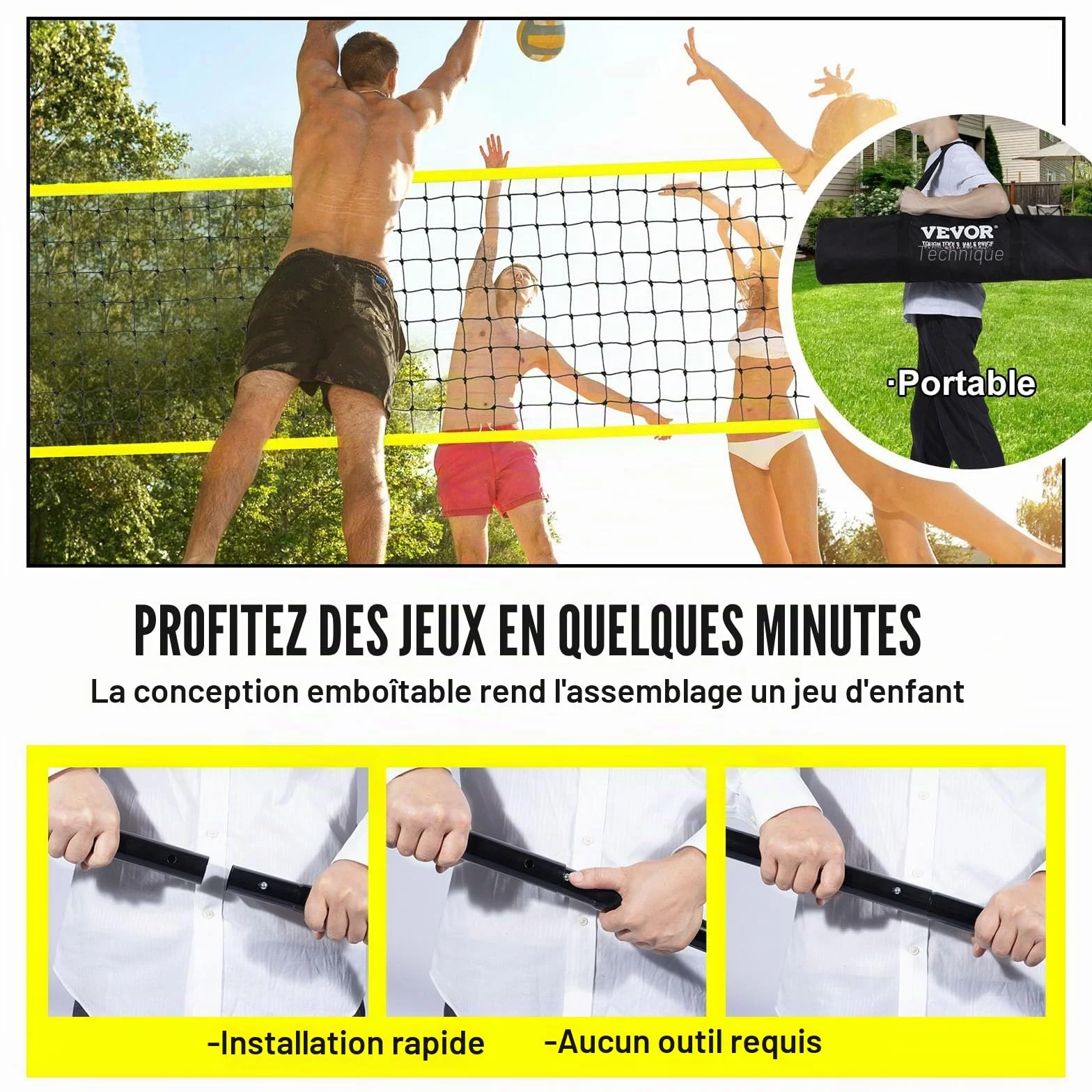 VEVOR Kit Filet de Volleyball Professionnel
