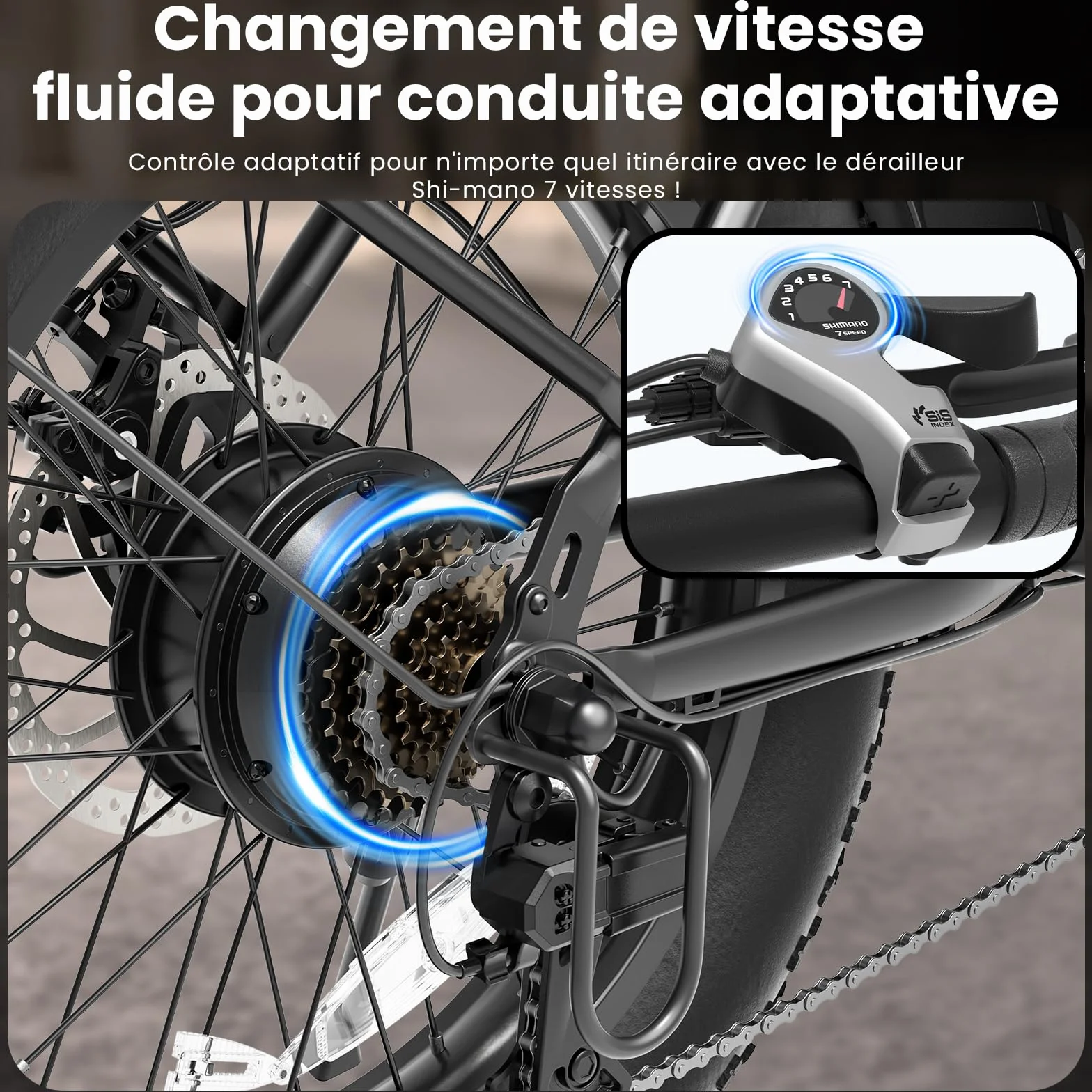 Touroll S3/S3 Pro Vélo Électrique Fat Bike Pliable, Pneus 20"x3.0" Tout Terrain, Grande Autonomie 195KM/ 65KM, 7 Vitesses, VTC E-Bike pour Adulte, Idéal pour Les Longs trajets et Les Voyages