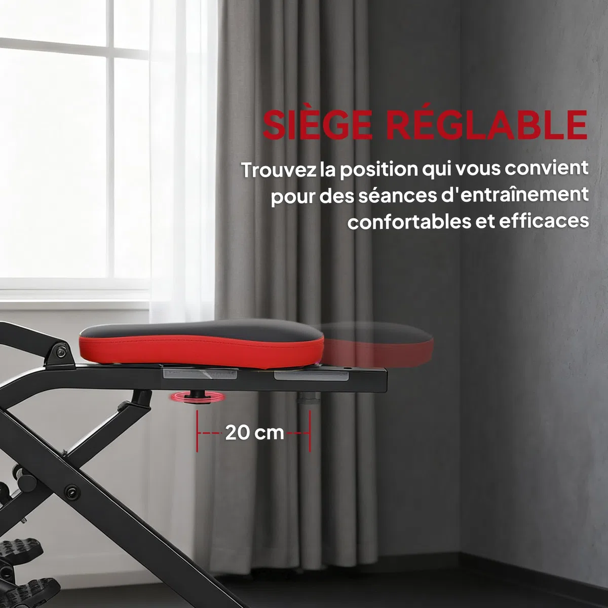 SPORTNOW Appareil d'Entraînement Abdominal, Appareil de Fitness Pliable avec Siège Réglable, Machine d'Entraînement pour Bras, Jambes, Dos, Fessiers, Installation Facile, pour Maison et Salle de Gym
