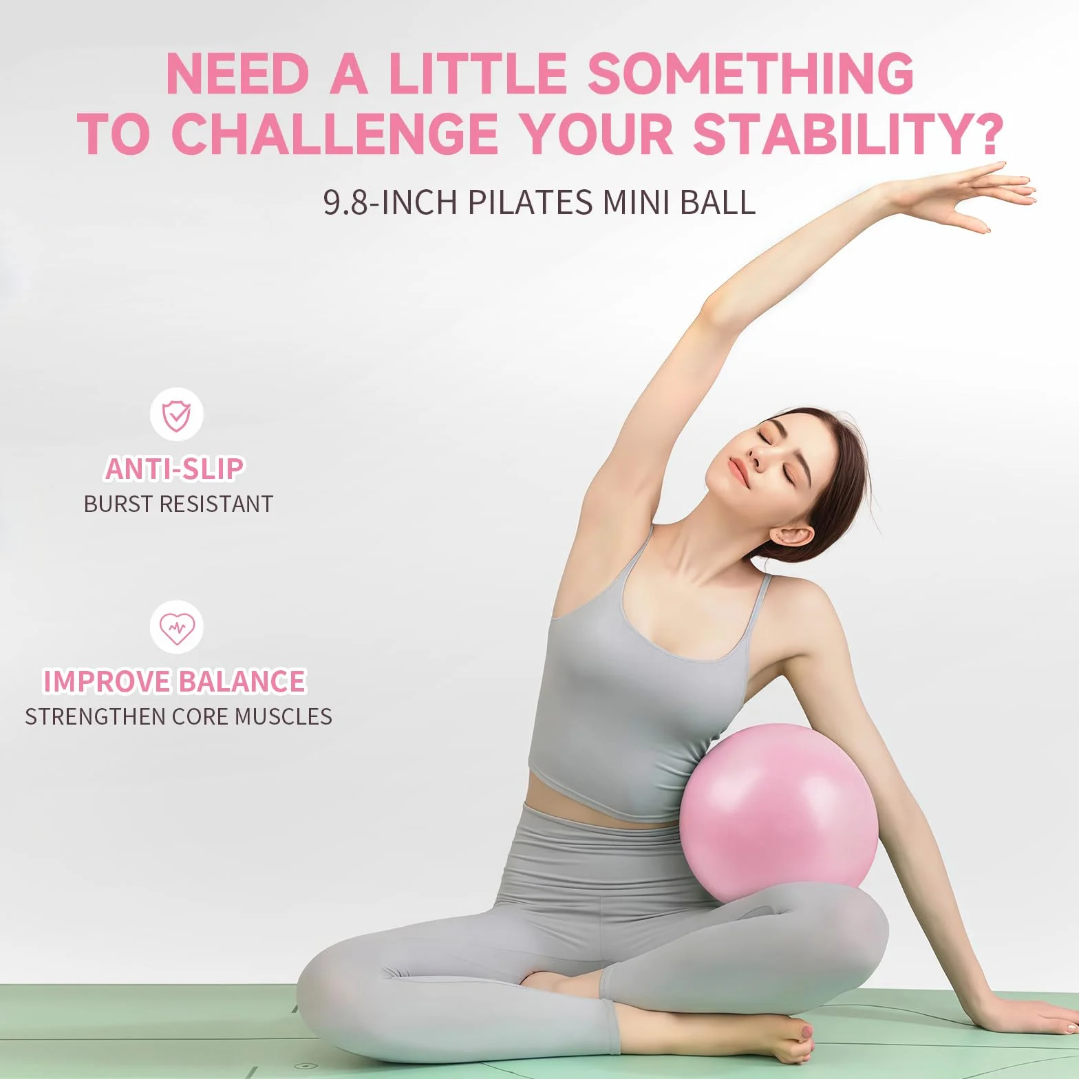 Kit Pilates Essentiel - Accessoires de Fitness Portables - avec Anneau Pilates Tonifiant, Bandes de Résistance Longues, Bandes Pilates Loop, Ballon Pilates Souple et Chaussettes Pilates Grip