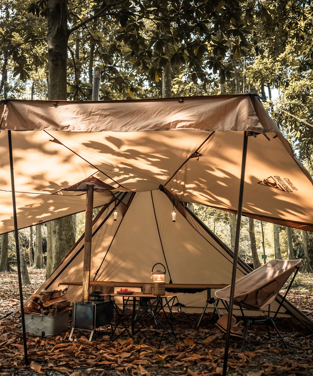OneTigris APEX Trail Tente 1 personne 4 saisons, structure en A, tente tipi d'extérieur étanche 3000 mm, tente chaude avec trou de cheminée et jupe pare-neige pour camping, randonnée, extérieur