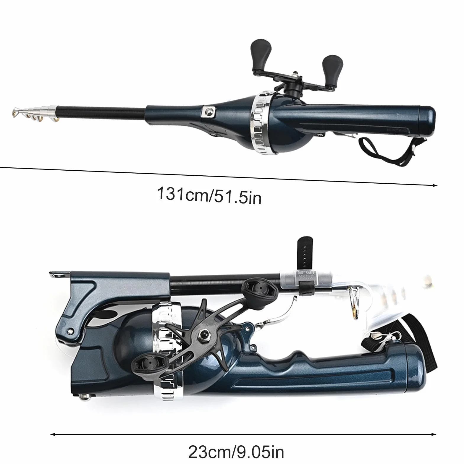 DASHIELL Canne à pêche, Canne à pêche Portable | Canne à pêche de Voyage Cannes à pêche Super Courtes,Canne à pêche Pliable et Robuste, Canne à pêche de Poche à Double Bascule pour ge