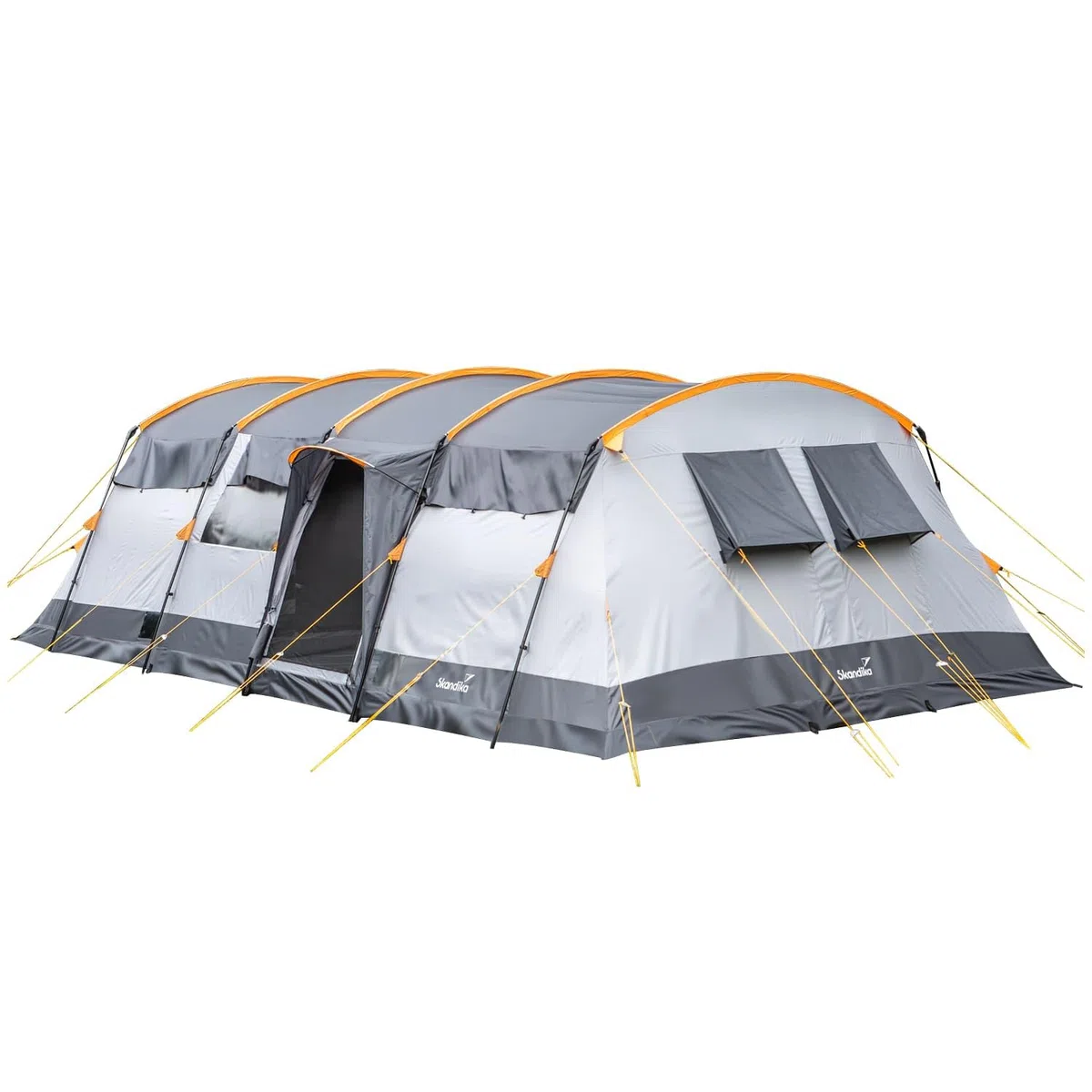 Skandika Tente Tunnel Hurricane pour 12 Personnes | Tente de Camping avec/sans Tapis de Sol Cousu, avec/sans Sleeper Technology, 2 cabines, Colonne d'eau 5000 mm, Hauteur 215 cm