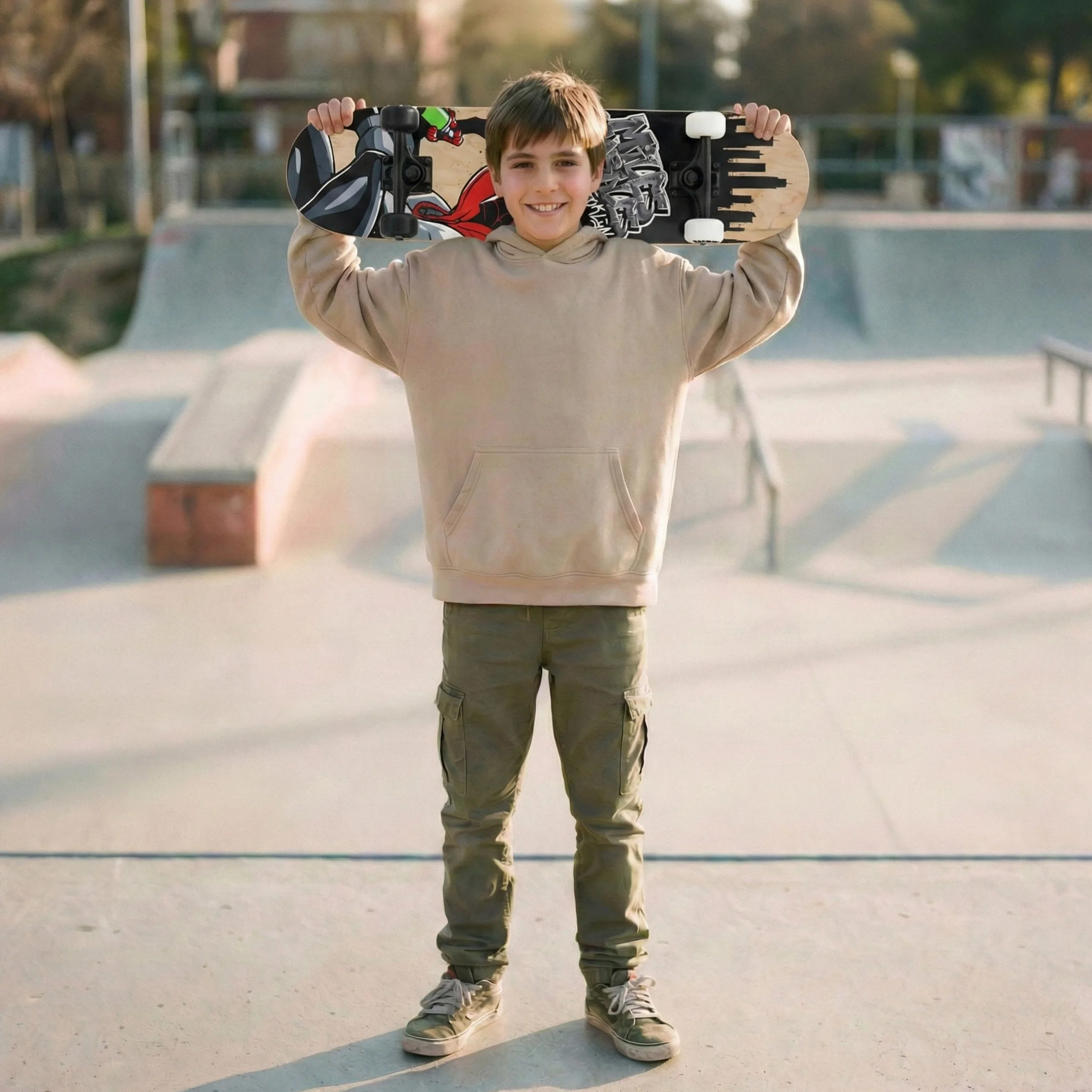 Skateboard en Bois 79 cm Antidérapant pour Adolescents jusqu'à 100 kg