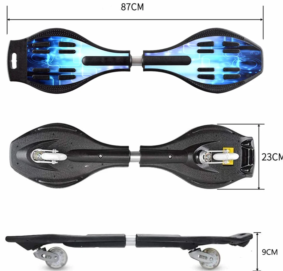 Waveboard Enfants Street Surfing Caster Torsion Skateboard Double Ponts Roues Lumineuses