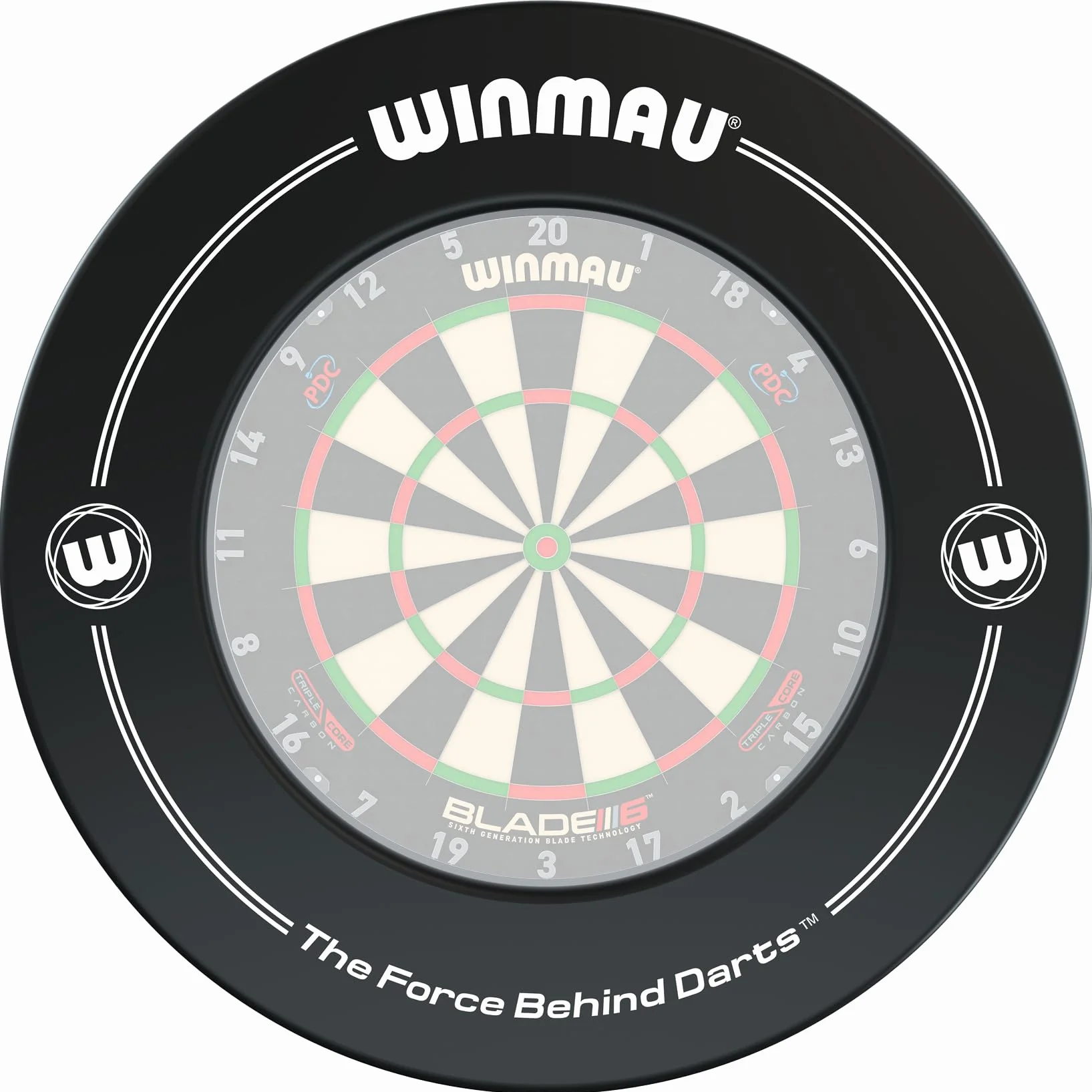 Winmau Cible de fléchettes avec Contour imprimé Noir
