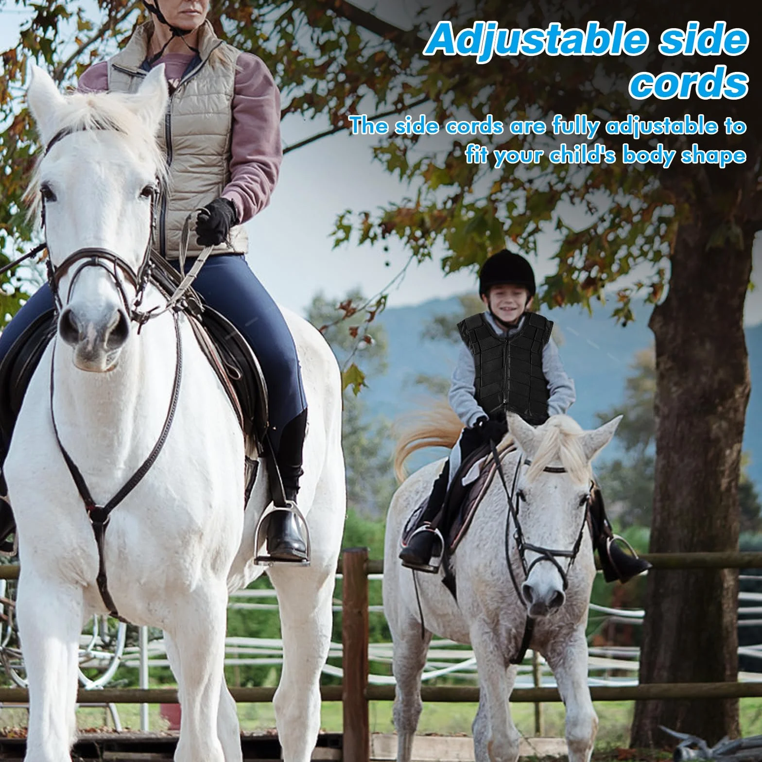 Protecteur De Corps D'équitation, Gilet De Sécurité D'entraînement D'équitation De Protection Noir en Acrylique, Gilet D'équitation Confortable pour Garçons Filles Enfants Enfants(CL)