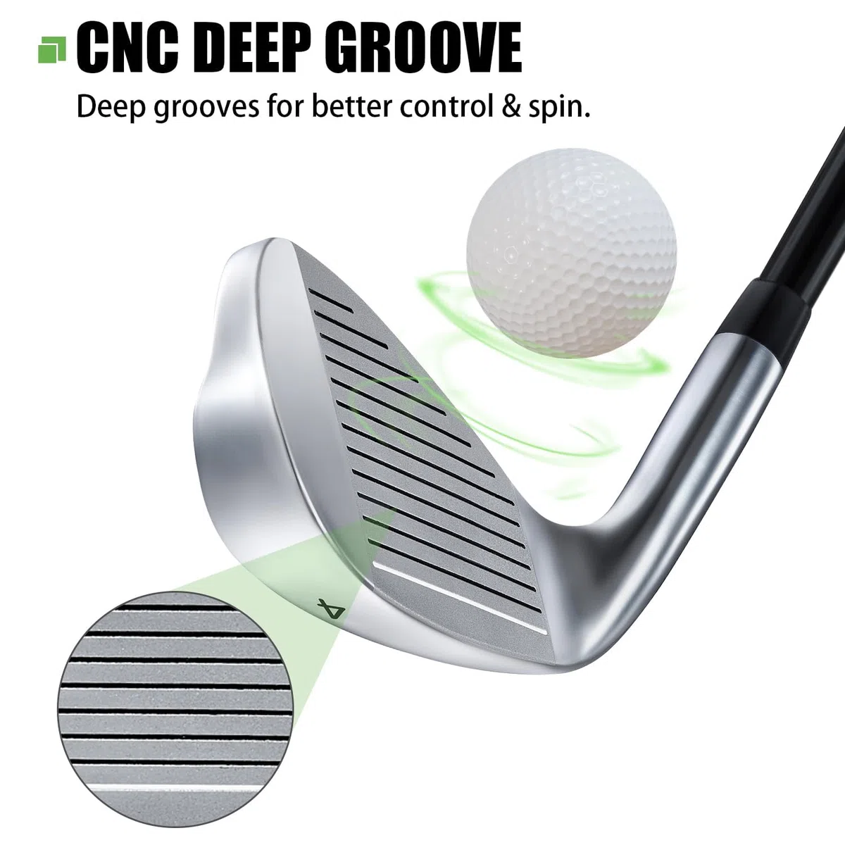 MAZEL WM-X3 Club de golf simple en fer 1, 2, 3, 4, 5, 6, 7, 8, 9, P, S, tige en acier inoxydable de qualité supérieure, face fraisée CNC pour plus de rotation