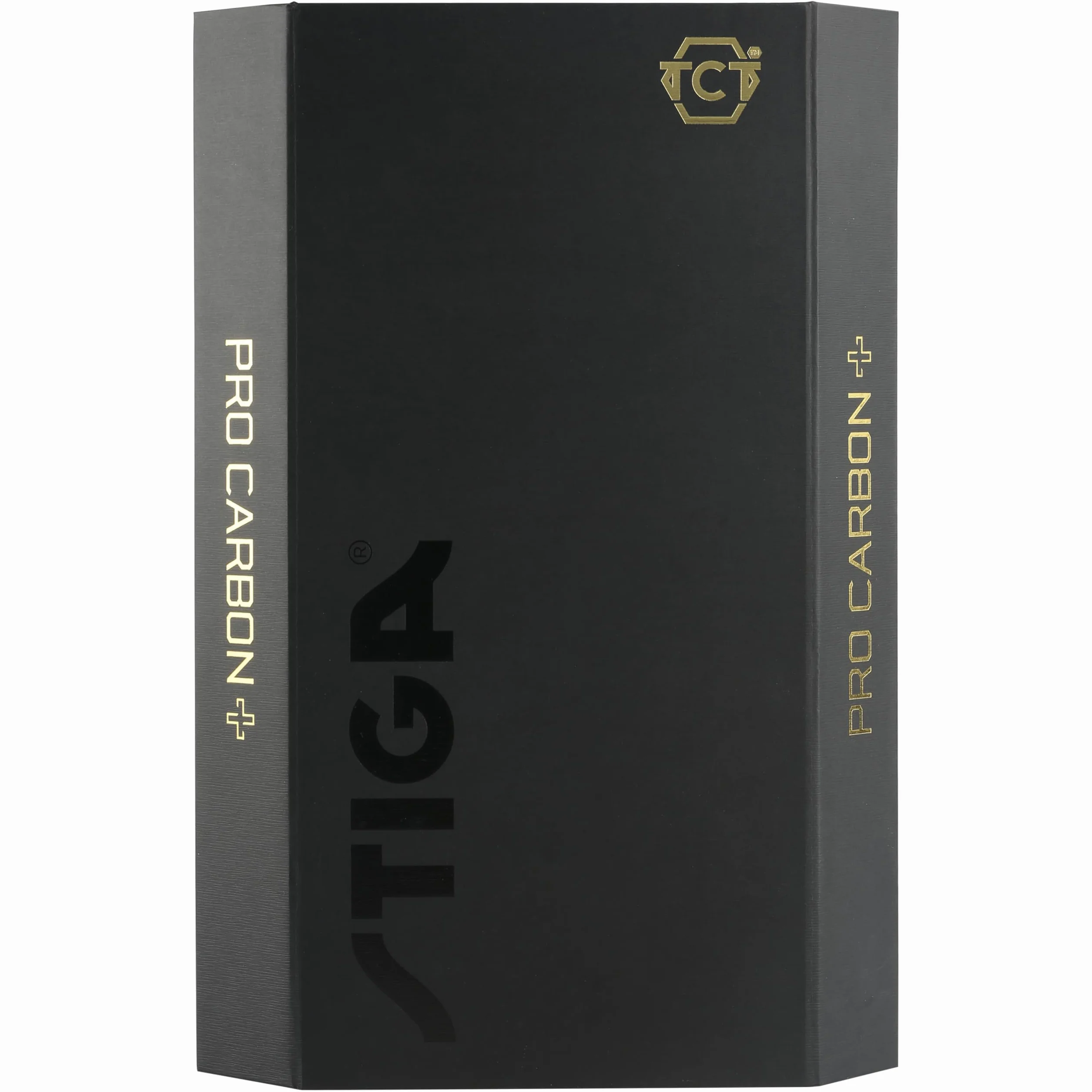 STIGA Raquette de Ping-Pong Pro Carbon +, Technologie Carbon Touch, Manche Concave, Revêtement Caoutchouc 5 Étoiles, ITTF Approuvé, Noir/Rouge
