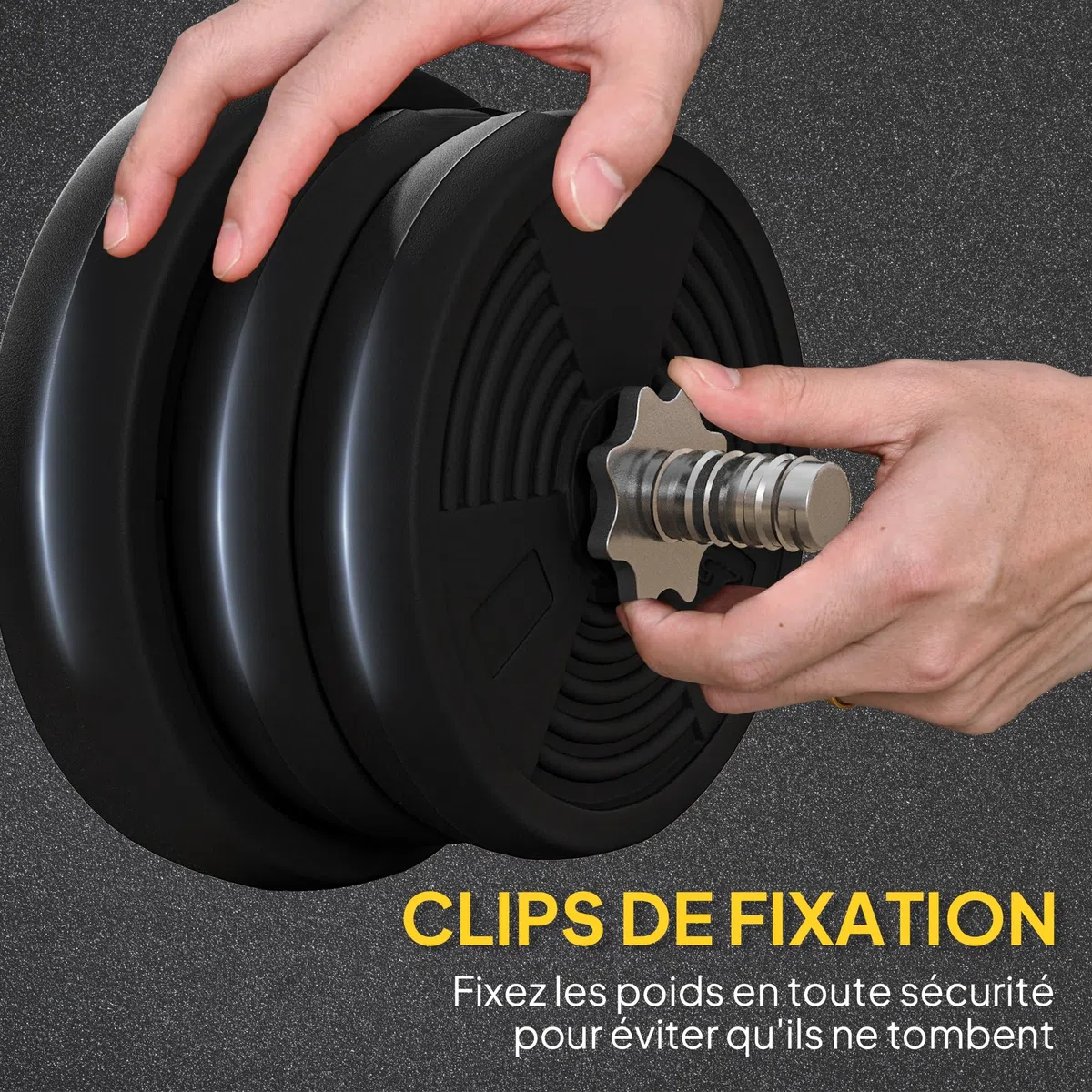 SPORTNOW Ensemble d'haltères 25 kg total, barre d'haltère avec disques de poids 5 kg et 2,5 kg, barre longue, avec poignée antidérapante, exercices de fitness entraînement à la maison et gym, noir