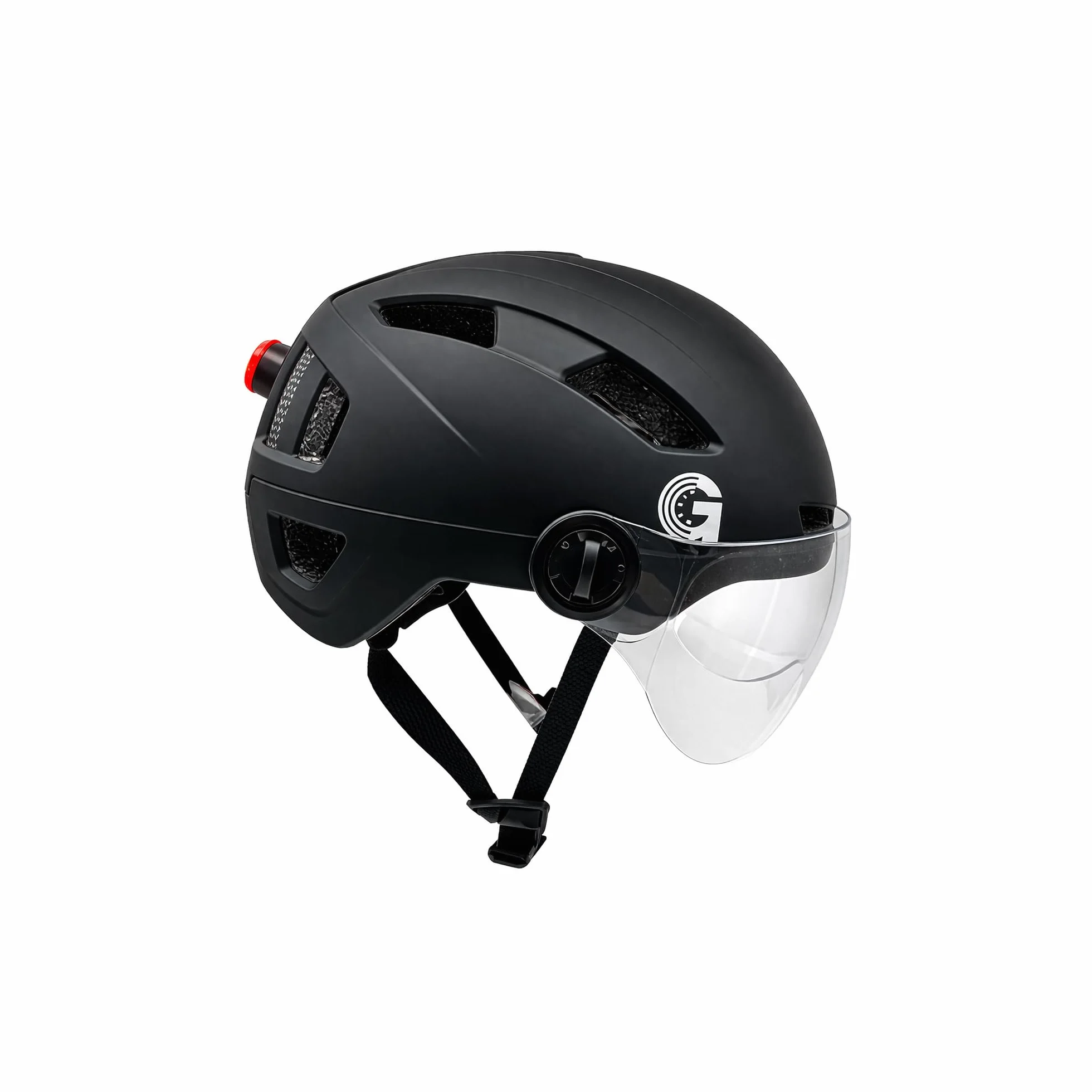 UrbanGlide Casque LED avec visière – Casque Taille M avec éclairage intégré et Protection renforcée