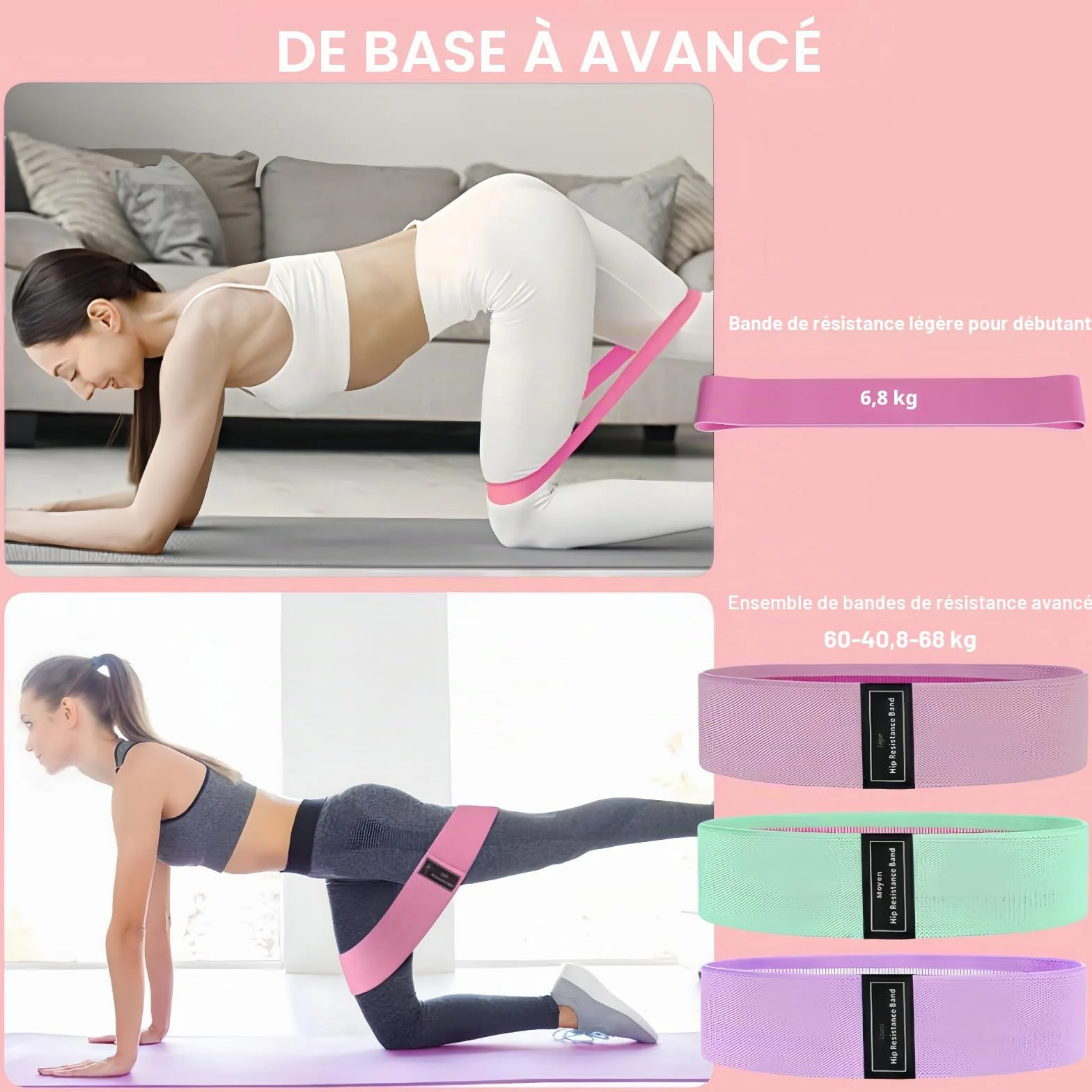 Nuplot Ensemble de Pilates Essentiel pour Femme : Meilleur Ensemble de Pilates pour l'entraînement à la Maison avec Anneau de Pilates et Ensemble de balles, Bande de résistance pour Figure 8, Bandeau
