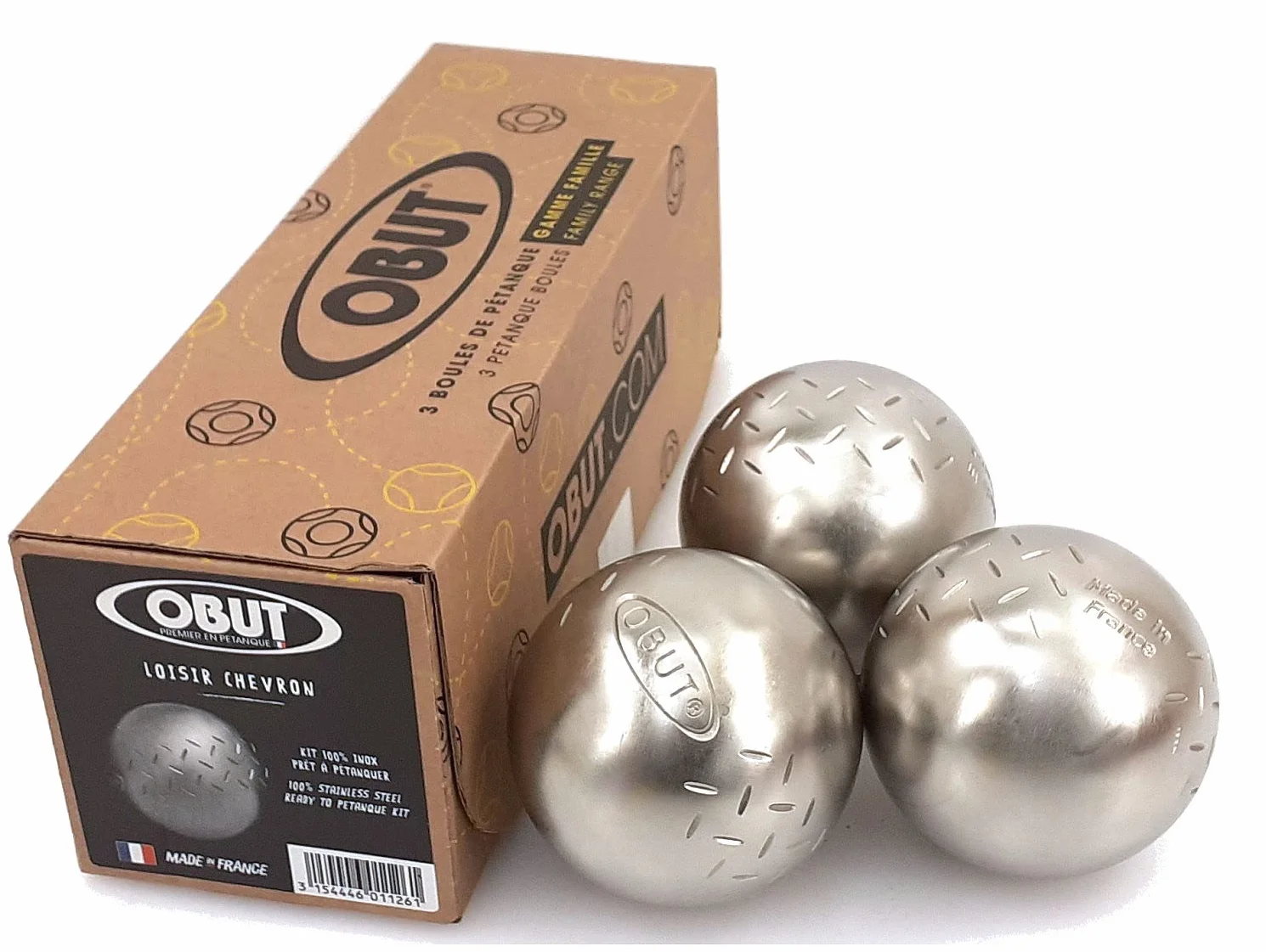 Obut Loisir inox SUN Chevron jeu de 3 boules