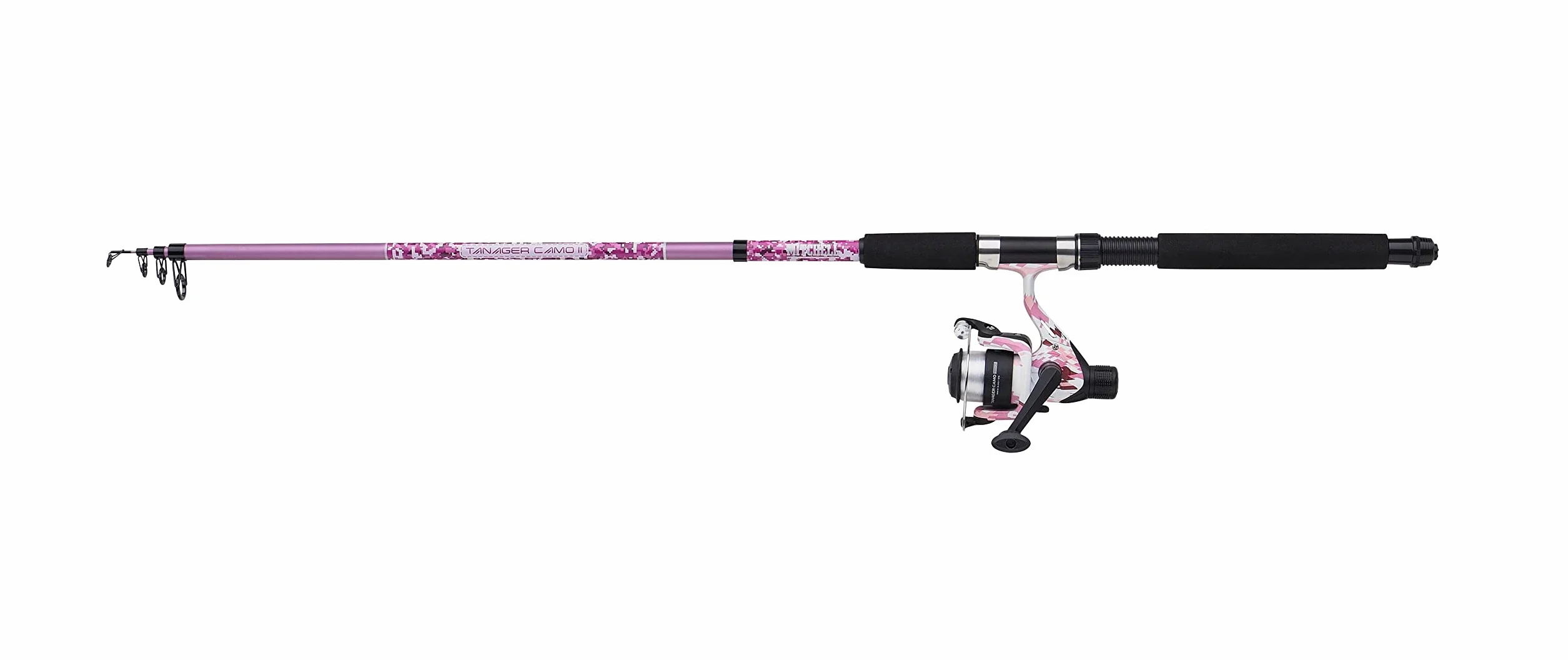 Mitchell Tanager Pink Camo II Spin Combo | Combiné Canne à pêche Spinning et Moulinet léger pour Les Femmes et Les Jeunes pêcheurs en Eau Douce | Élégant et Durable | Plusieurs Options Disponibles