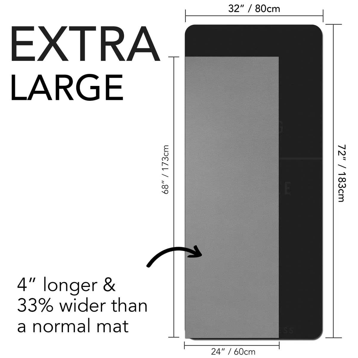 Grand tapis d'exercice - Extra large et extra épais pour homme et femme (183 cm x 80 cm x 10 mm) - Tapis de yoga antidérapant en TPE pour entraînements à domicile, pilates, gymnastique