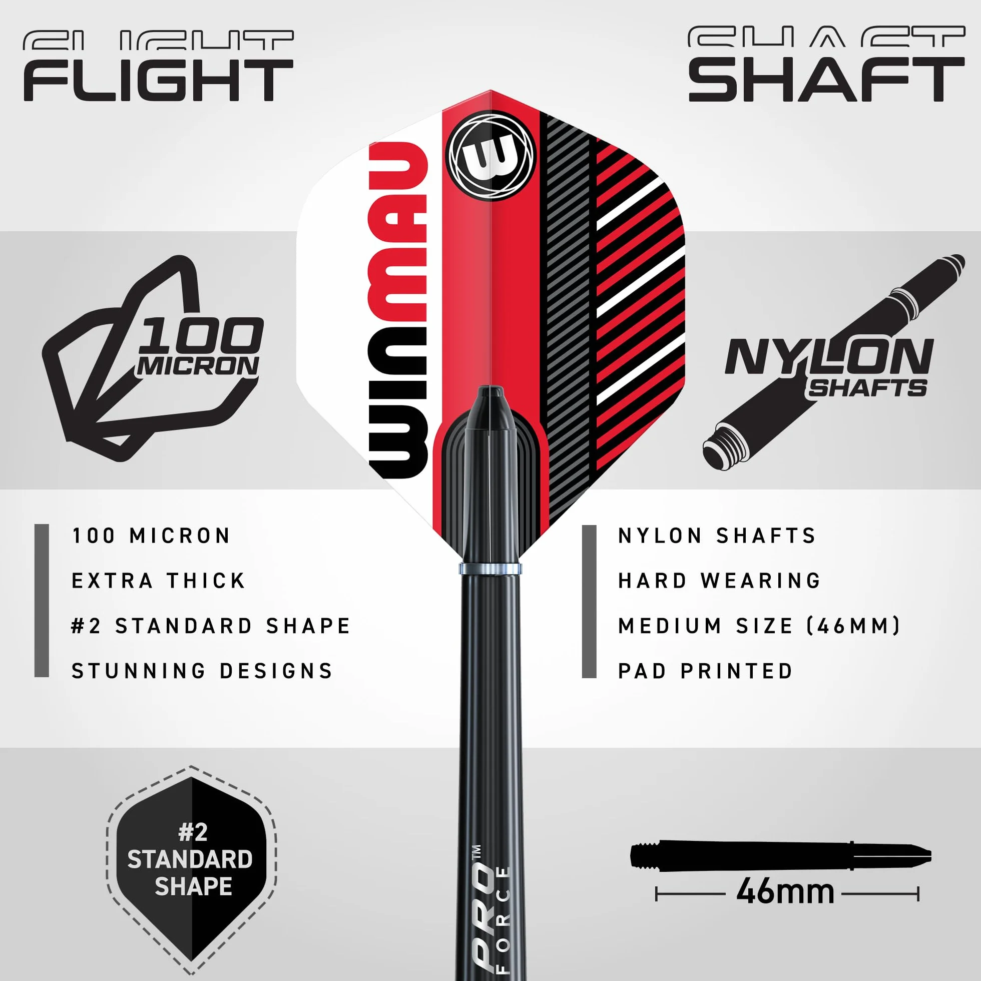 Winmau Darts - Masters Pro Premium Jeu de fléchettes en Poils- Comprend Un Jeu de fléchettes, des fléchettes, des ailettes, des tiges et Une Bande Oche