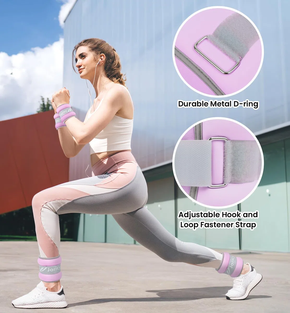 JORICY Poids Cheville Poids de Poignet Poids pour Cheville 1 2 3 4 5 6 8 10 kg la Paire Poids Poignets pour Perte de Poids, Bracelets Lestés pour Exercice Marche Jogging Poids Musculation