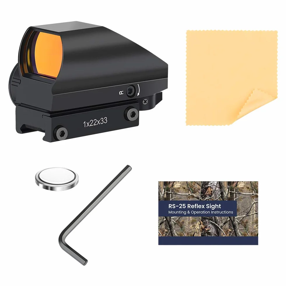 Feyachi RS-25 Viseur Point Rouge avec 4 Réticule 11 Luminosité Réglages Tactique Viser Airsoft Étanche Viseur Optique avec 20mm/22mm Picatinny Montage sur Rail