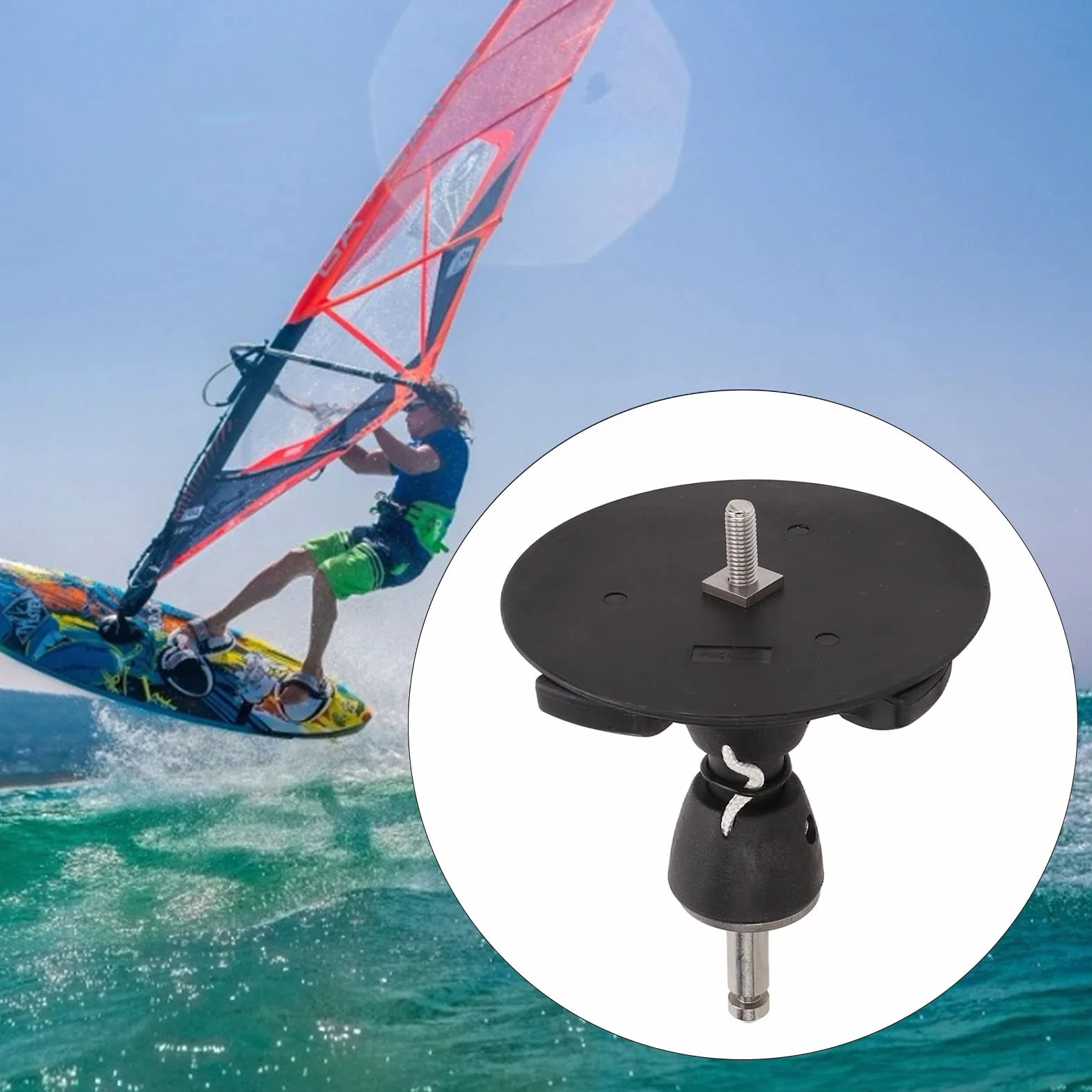 Base de mât de Surf Nylon et métal rotative 360° Universelle pour Planche à Voile et Windsurf Support Durable (Noire)