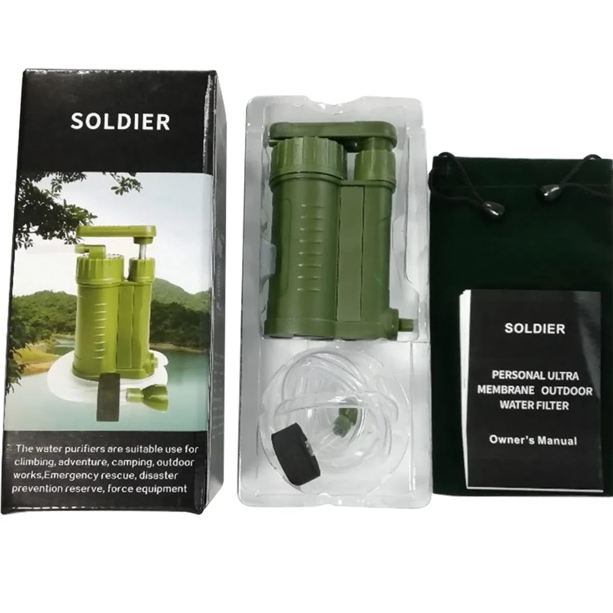 Filtres à Eau de Camping Pompe Portable Carbone 0,01 Micron Filtre à Eau Paille système de Filtration d'eau purificateur d'eau pour Camping randonnée