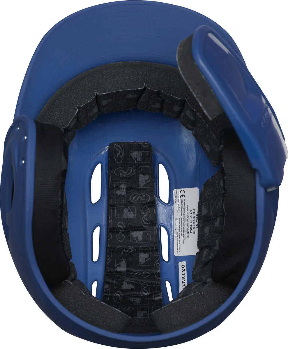 Rawlings | R16 Reversible EXT | Casque de Batteur Mat | Masque Facial réversible | Senior (17,5 cm - 19,5 cm) | Bleu Roi Mat