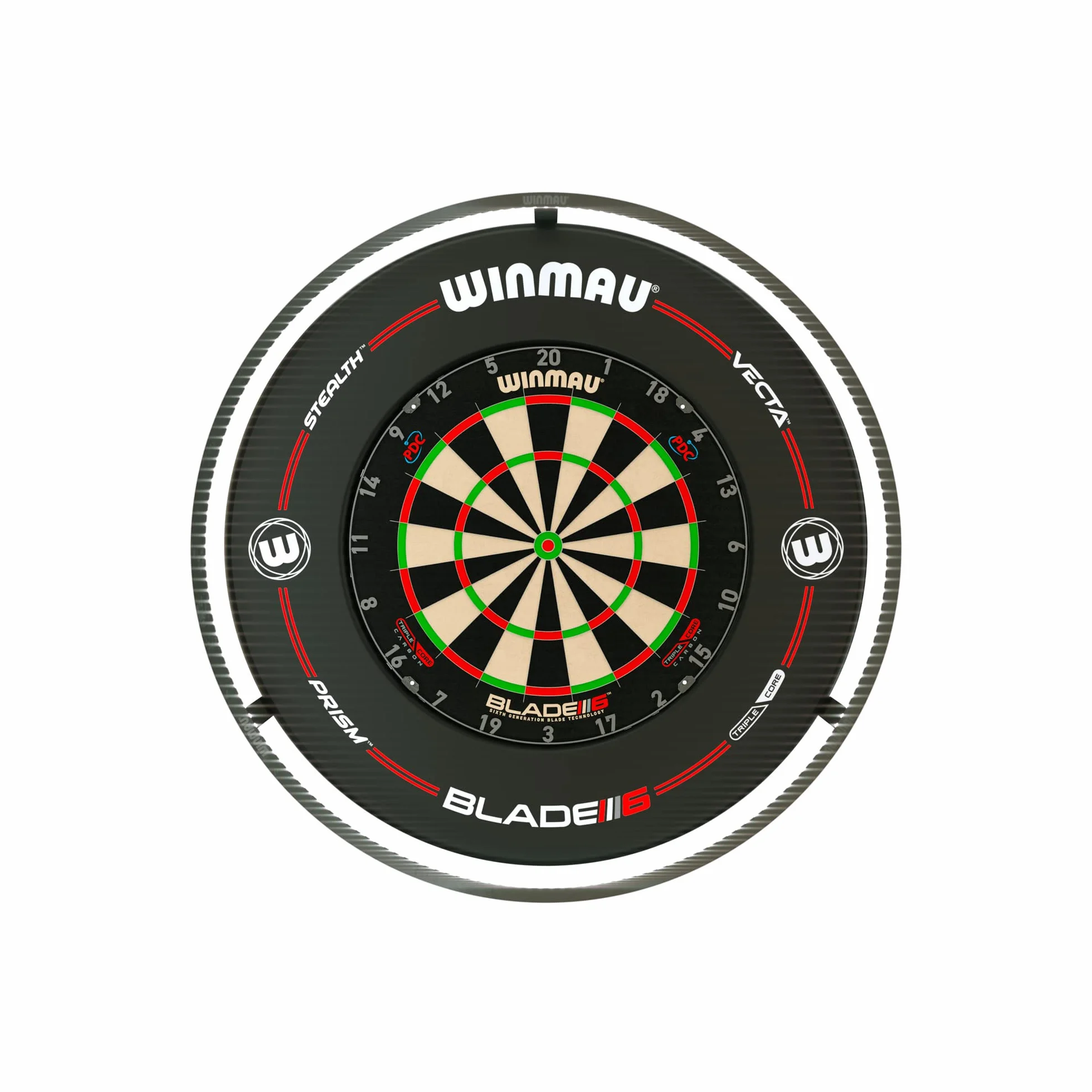WINMAU Plasma – Éclairage LED pour Cible de Fléchettes | Lumière Dynamique sans Reflet, Compatible Toutes Cibles | Système d'Éclairage Professionnel