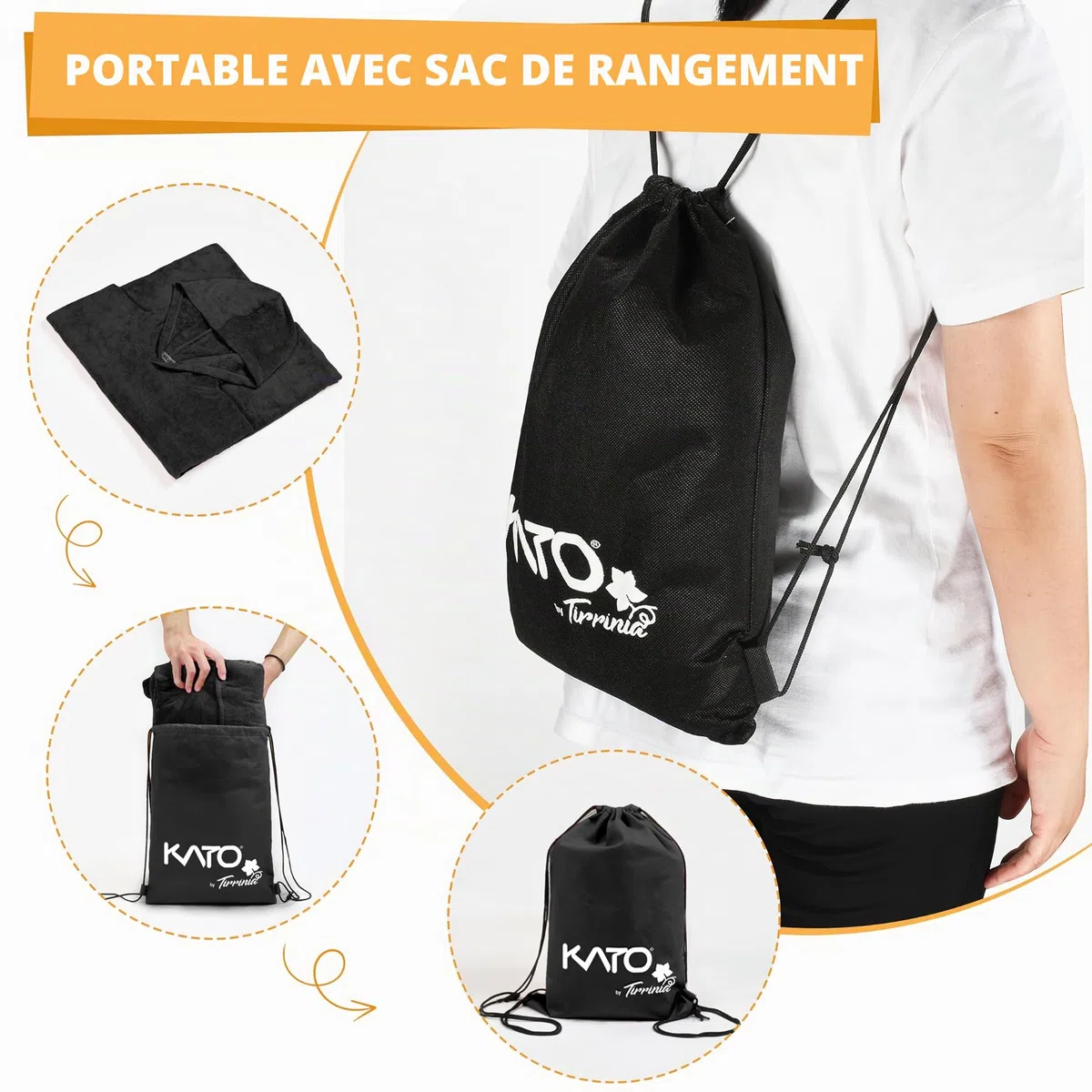Kato Tirrinia Poncho de Surf de Plage avec Poche, néoprène Absorbant, avec Matelas à Langer, Serviette de Poncho, pour Le Surf, la Natation, pour Adultes, Hommes et Femmes