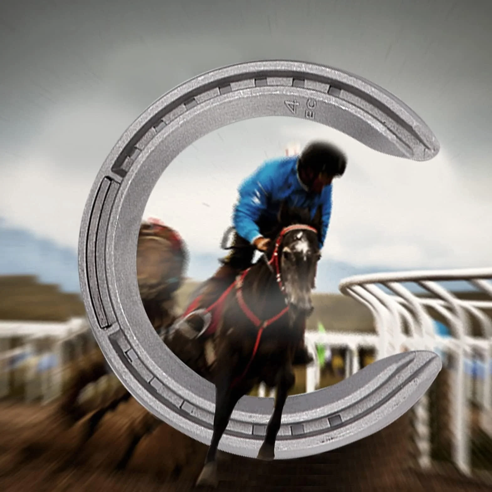 Zerodis Fer à Cheval en Alliage d'Aluminium, Kit de 4 Pièces, Antidérapant, Résistant à l'usure, pour Courses de Chevaux et Équitation
