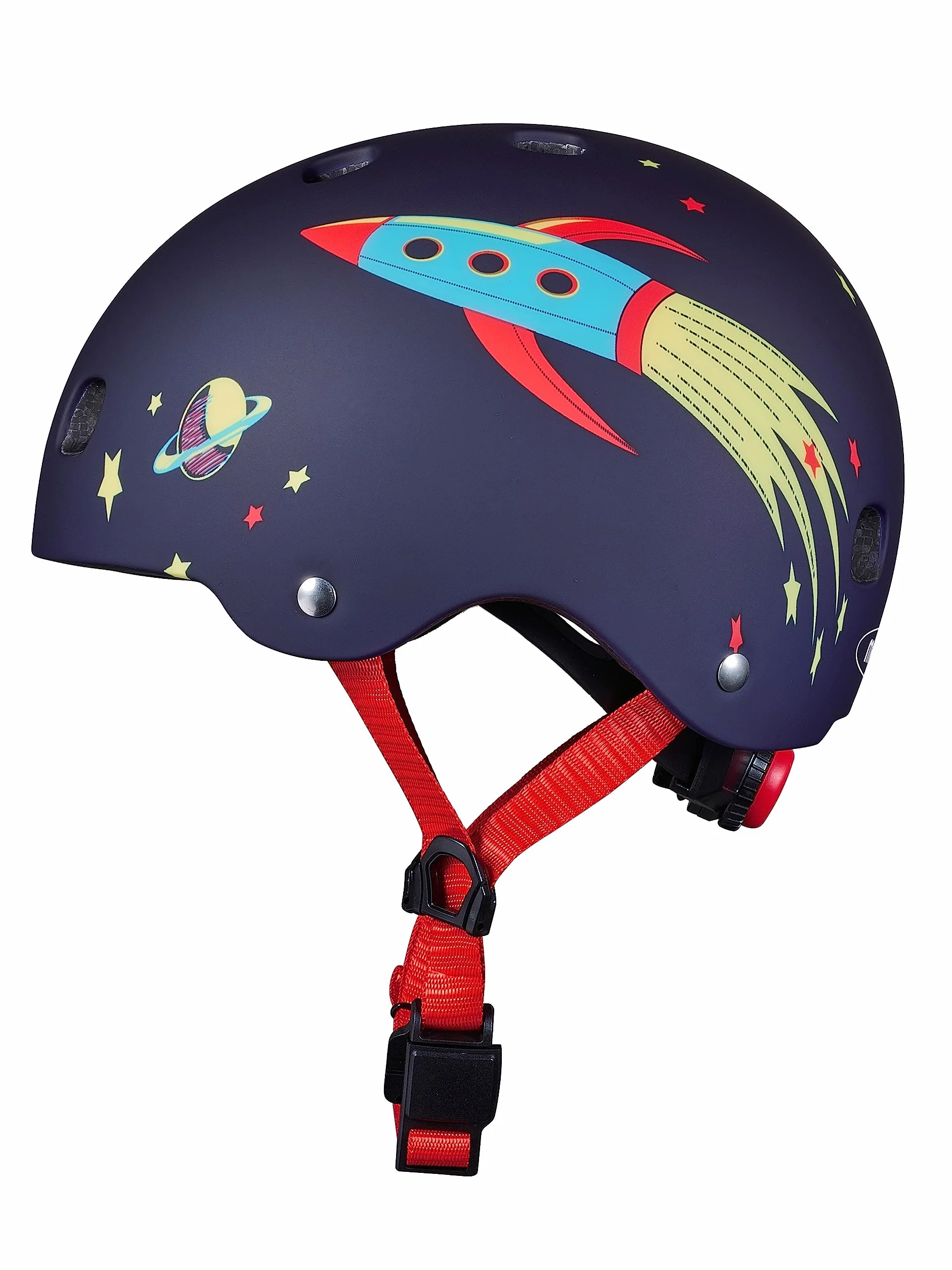 Micro | Casque Rocket | Enfants | Finition Mate | Boucle Magnétique/Lumière LED intégrée | 2-5 Ans