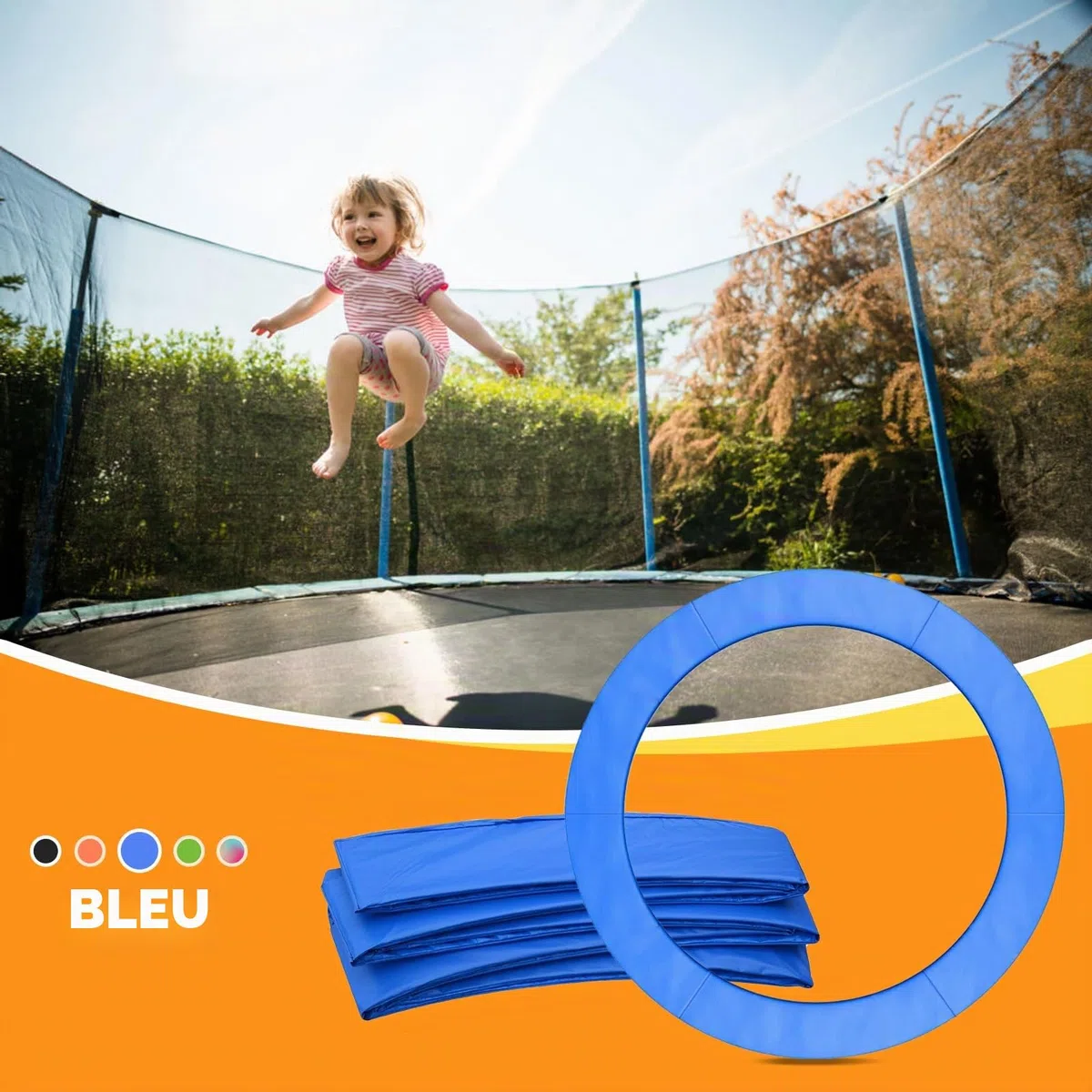 Coussin de Protection de Trampoline, Ø 244 305 366 427 cm, Coussin de SÉcuritÉ de Remplacement, RÉsistant aux Rayons UV Anti-dÉchirure Protection Bordure, Trampoline Couverture Rembourrage Multicolore