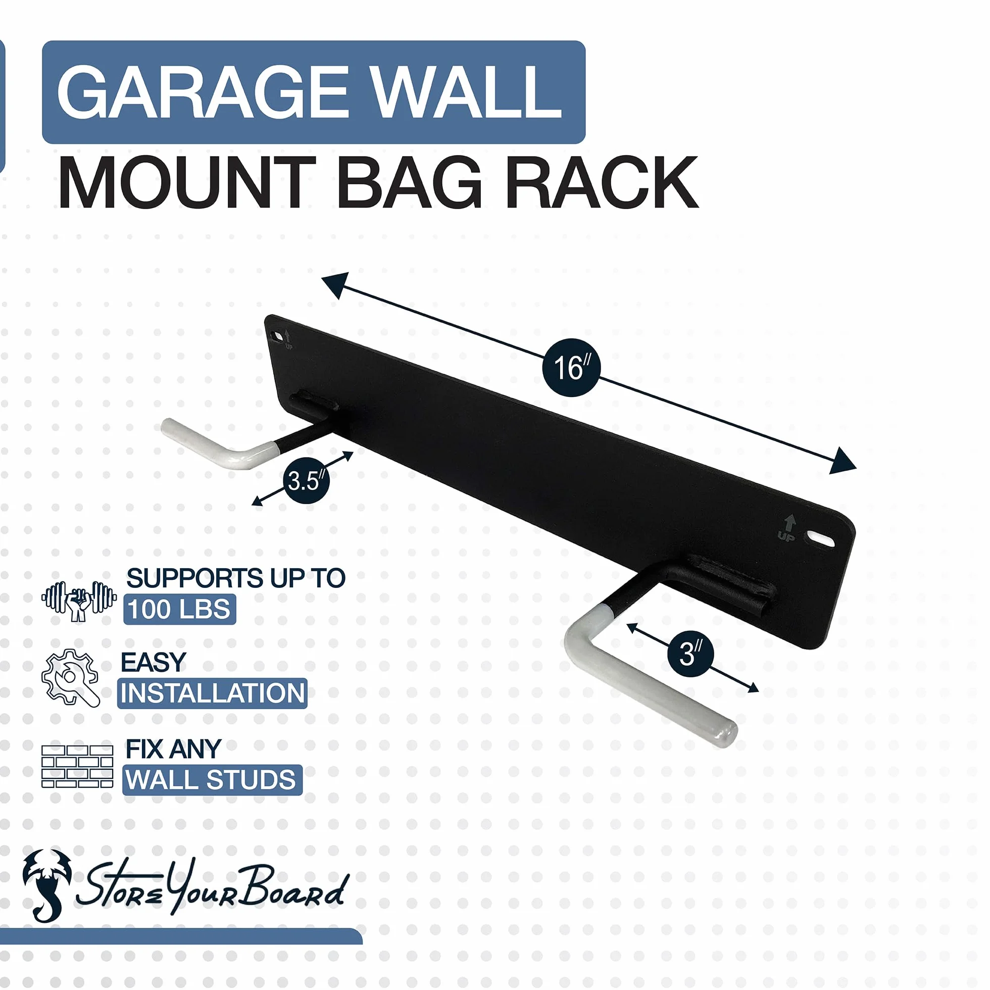 StoreYourBoard Organiseur de Club de Golf, Support Mural pour Sac de Garage, Cintre Robuste