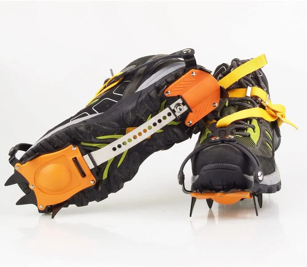 Namvo 10 Dents Livré avec Le Snowboard Chaîne de Soudure Crampons en Acier Inoxydable Ski de Plein air Hivernage Randonnée Escalade Longueur réglable