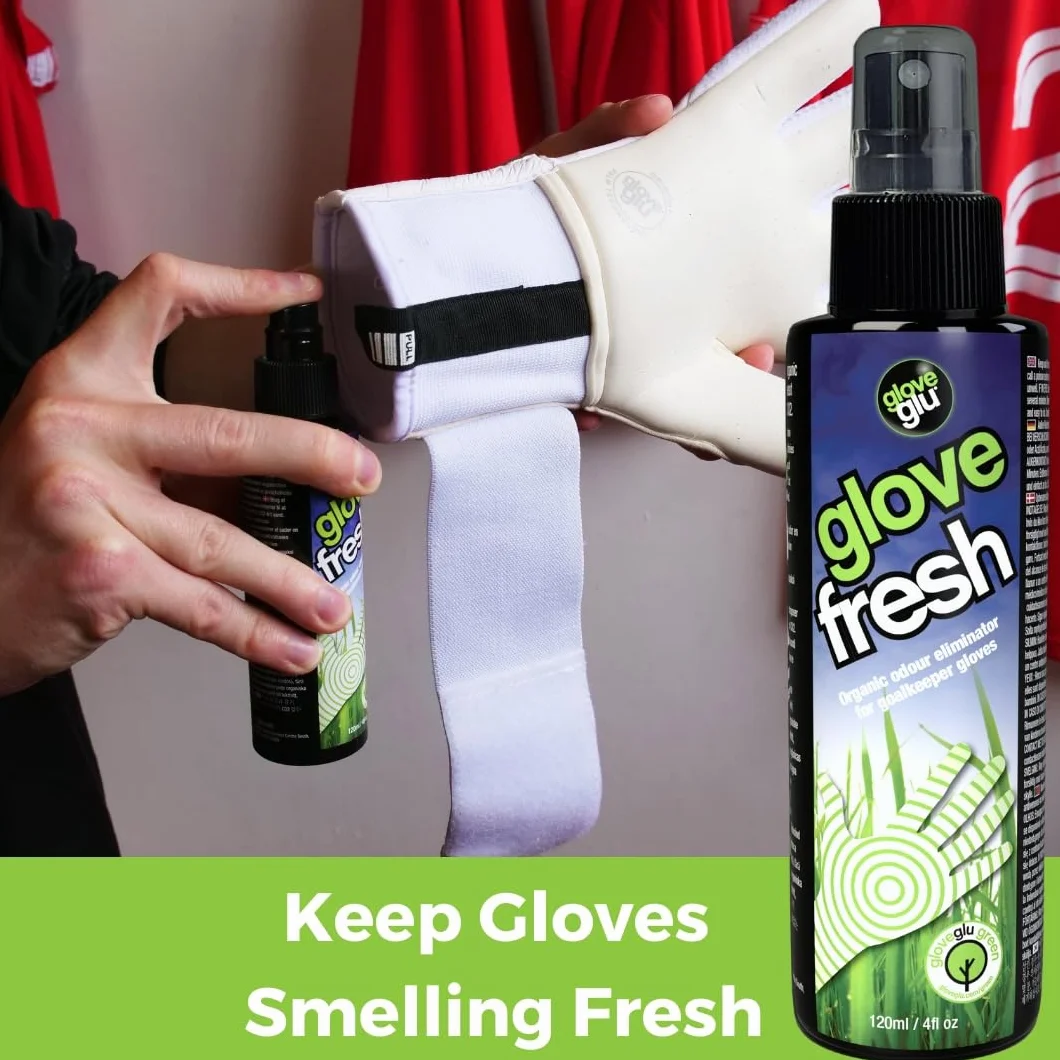 gloveglu MEGAgrip Système d'entretien des gants, Ensemble de gardien de but en 3 étapes, Gloveglu MEGAgrip, Lavage et préparation des gants, Glove Fresh, 3 x 120 ml de sprays pour gants