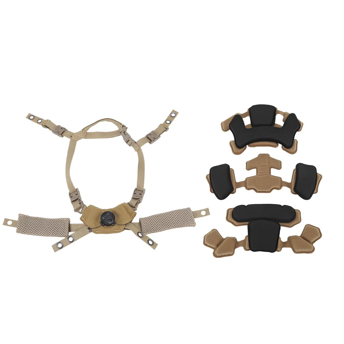 Système de Suspension à Cadran pour Casque Tactique Mentonnière pour ACH, pour Mich, pour Team Wendy, pour FMA, avec Coussinets Souples et Confortables Vis de Fixation Accessoire