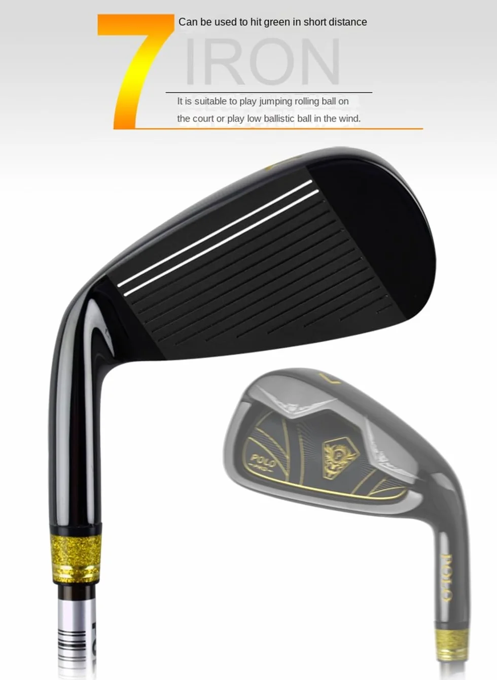 Fer de club de golf professionnel #7 avec tige en carbone pour droitiers