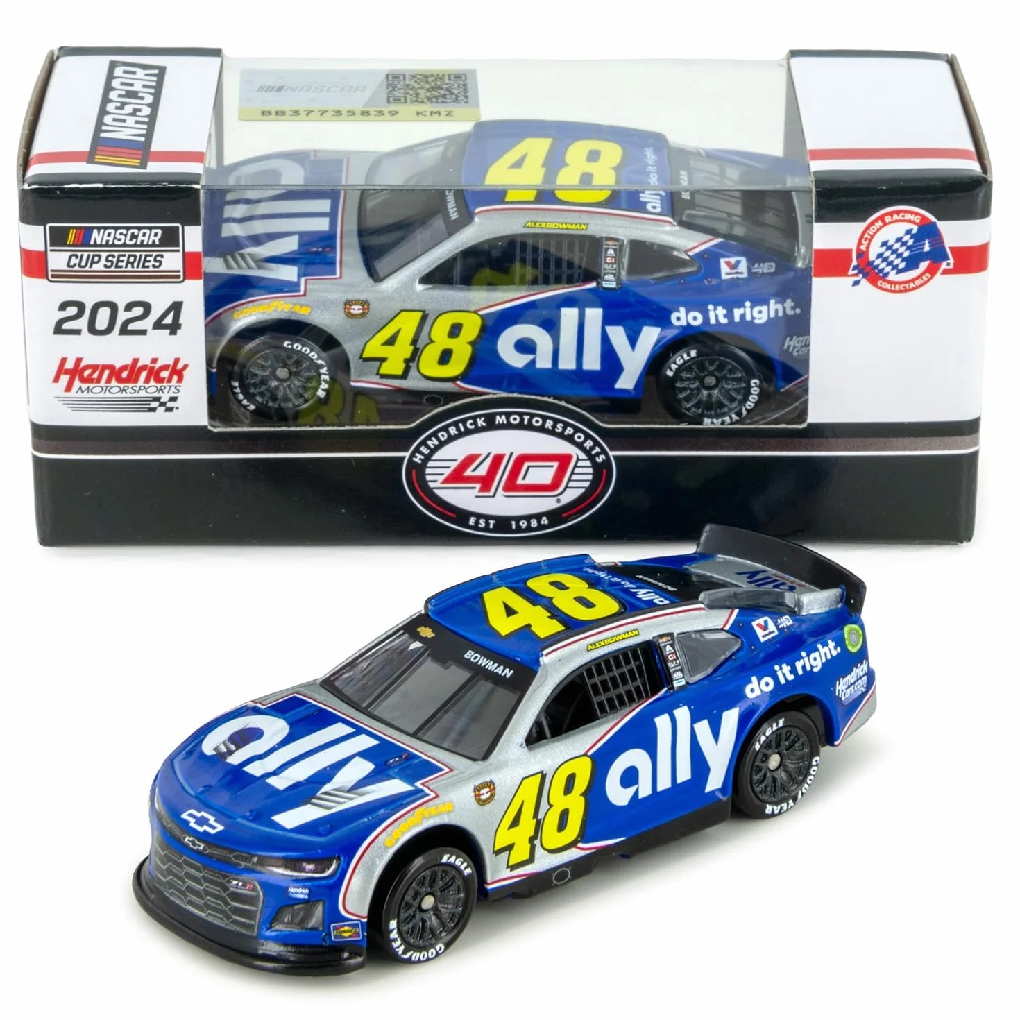 Lionel Racing Alex Bowman 2024 Darlington Throwback to 2002-2005 Jimmie Johnson Voiture moulée sous pression Échelle 1:64