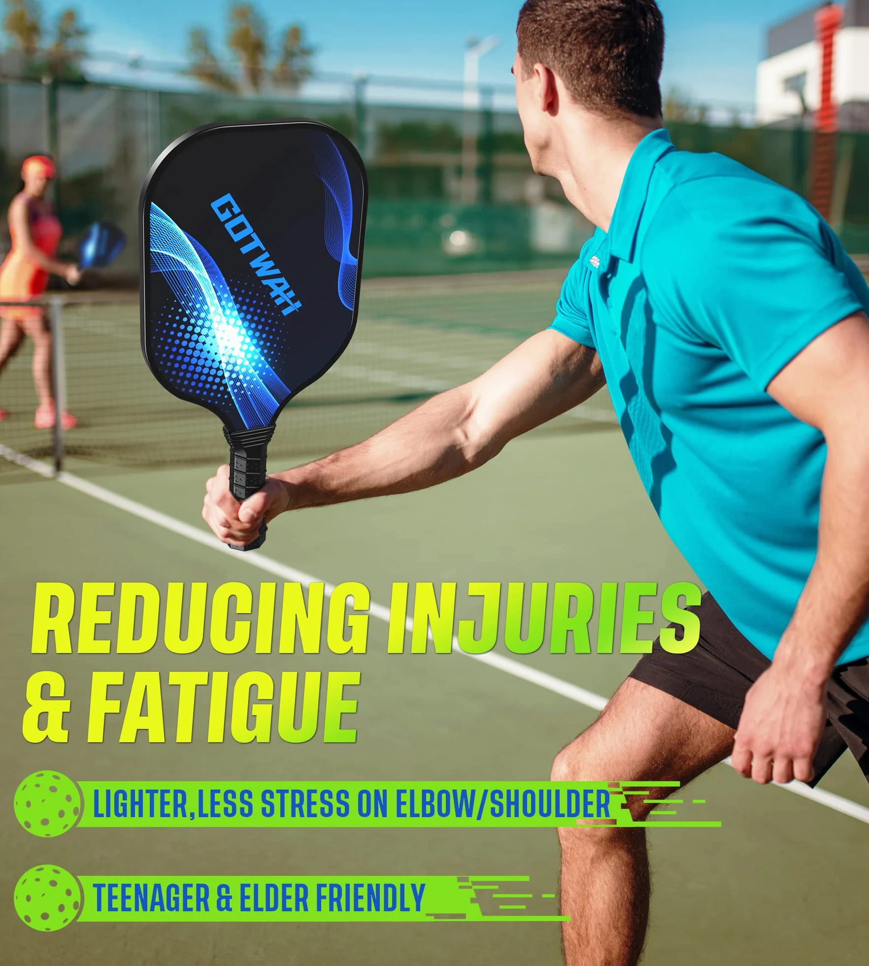 Lot de 4 Raquettes de Pickleball GOTWAH