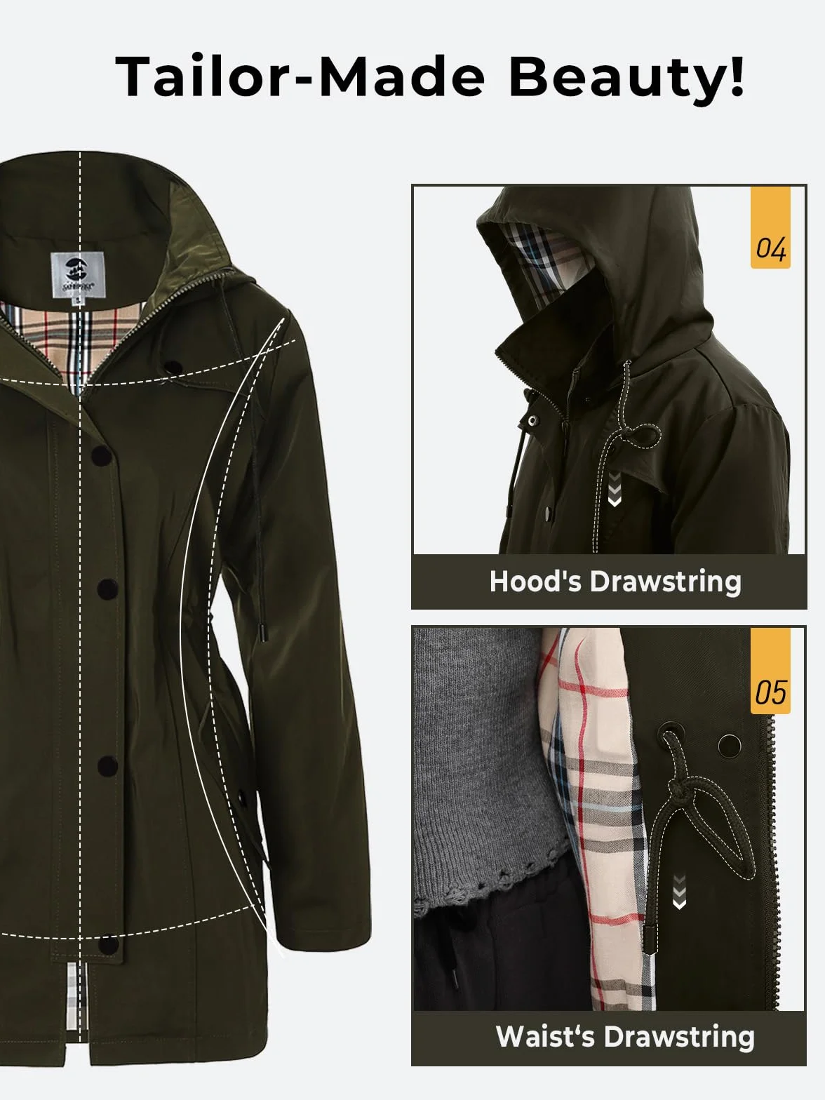 SaphiRose Rain Coat Manteau de pluie Homme