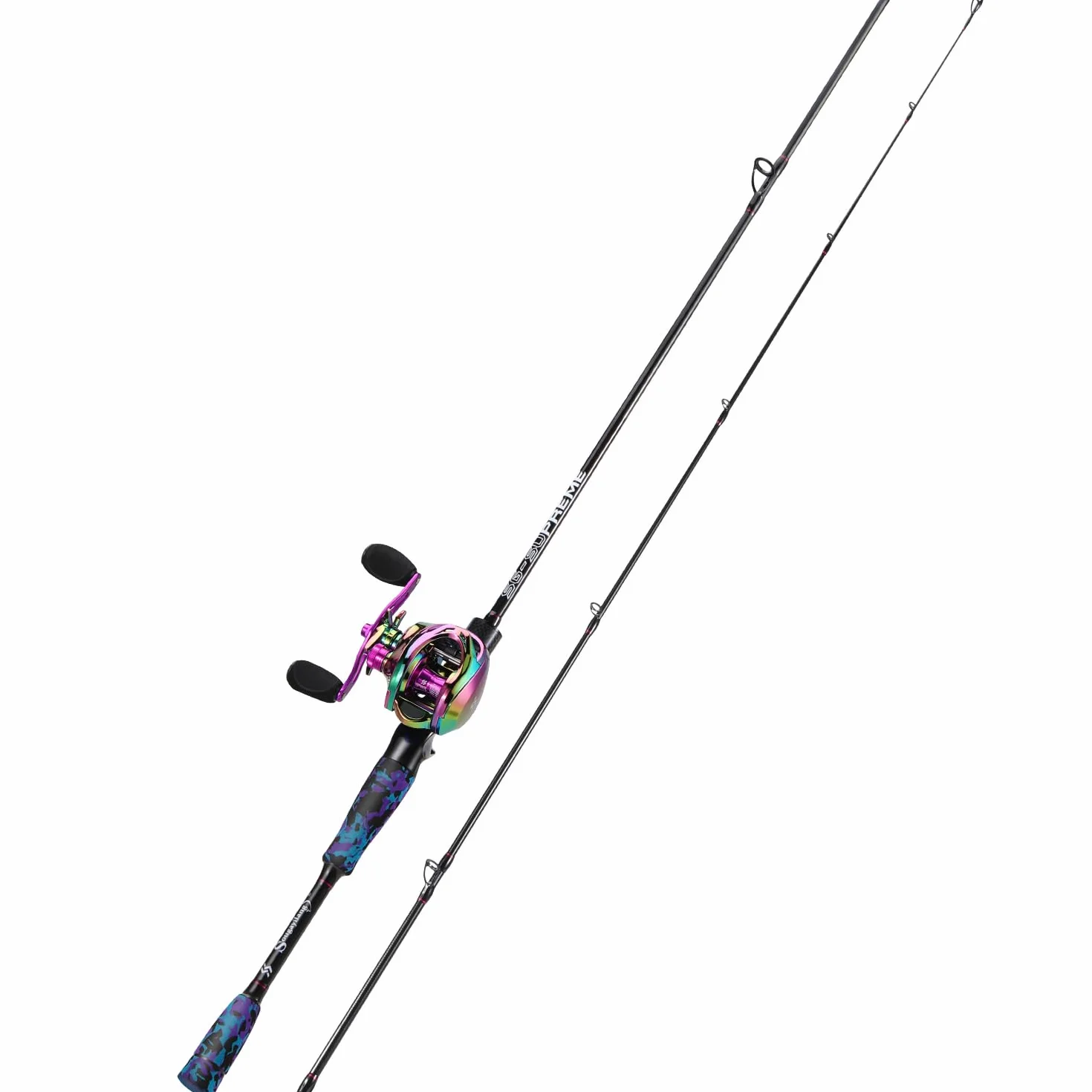 Sougayilang MX-2 Combo canne à pêche à lancer et moulinet à lancer d'appâts, 1,8 m/2,1 m, pour brochet, perche, sandre