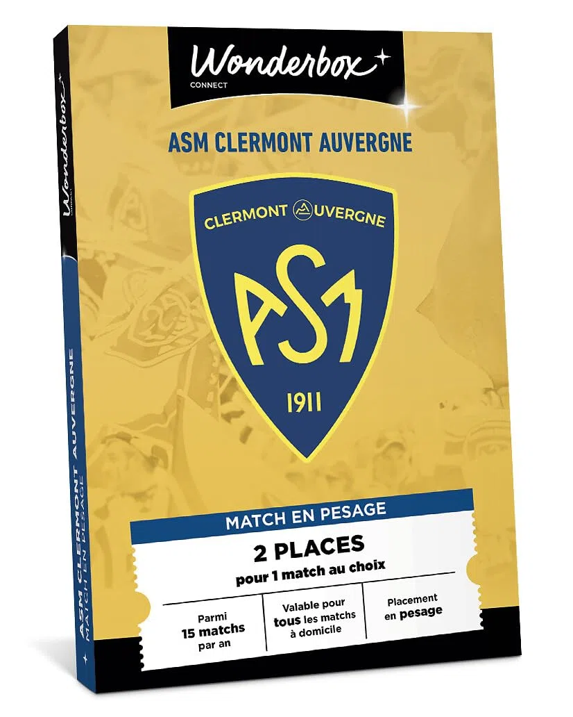 Wonderbox Connect - Coffret Cadeau - ASM Clermont Supporter - 2 places pour 1 match au choix - Parmi 15 matchs par an, valable pour tous les matchs à domicile - Validité 27 mois
