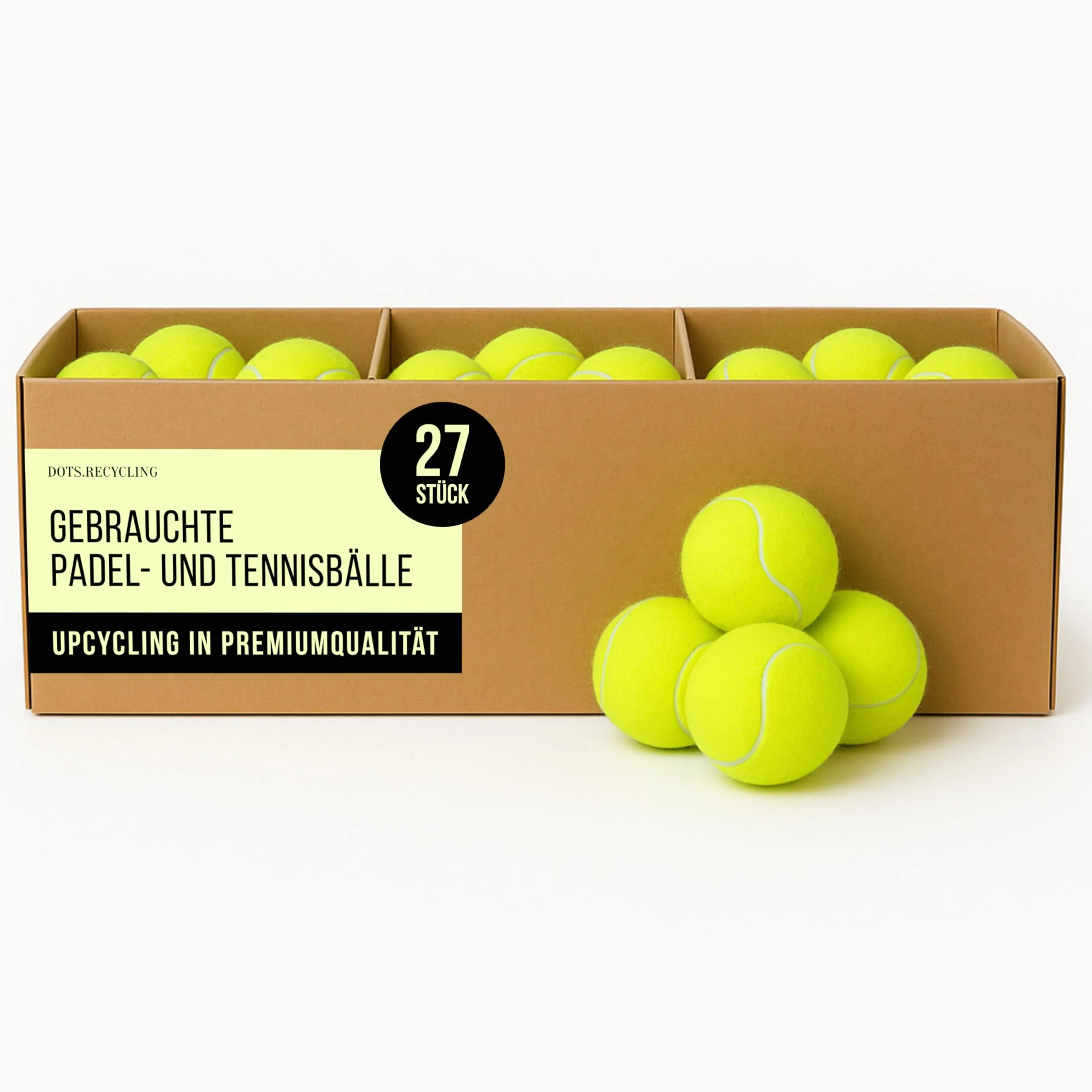 Balles de padel recyclées Lot de 72 - Entraînement tennis et chien