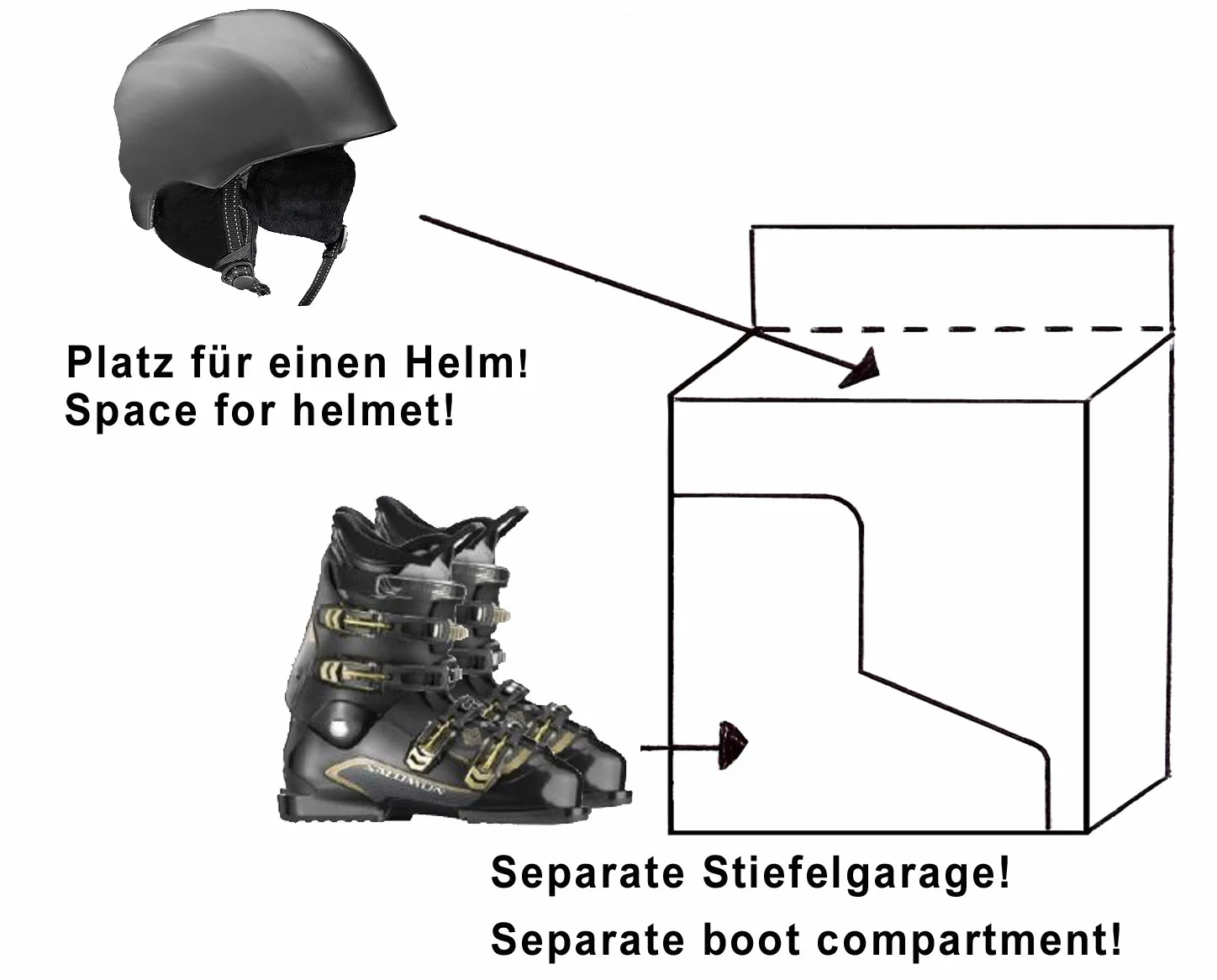Brubaker Set Sac de Ski et Sac à Chaussures pour 1 Paire Jusqu'à 170 cm + Bâtons + Chaussures + Casque Rose/Blanc