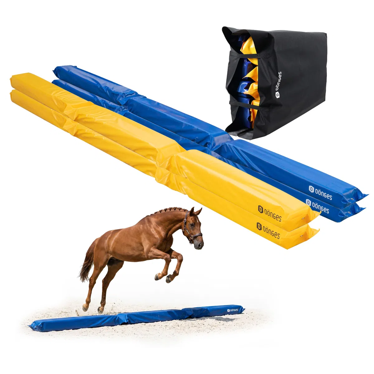 Entraînement des chevaux, Équitation, Travail de fond, Exercice d'équilibrage, 4 pièces 300x17x10 cm remplie, monter, Formation de Cheval