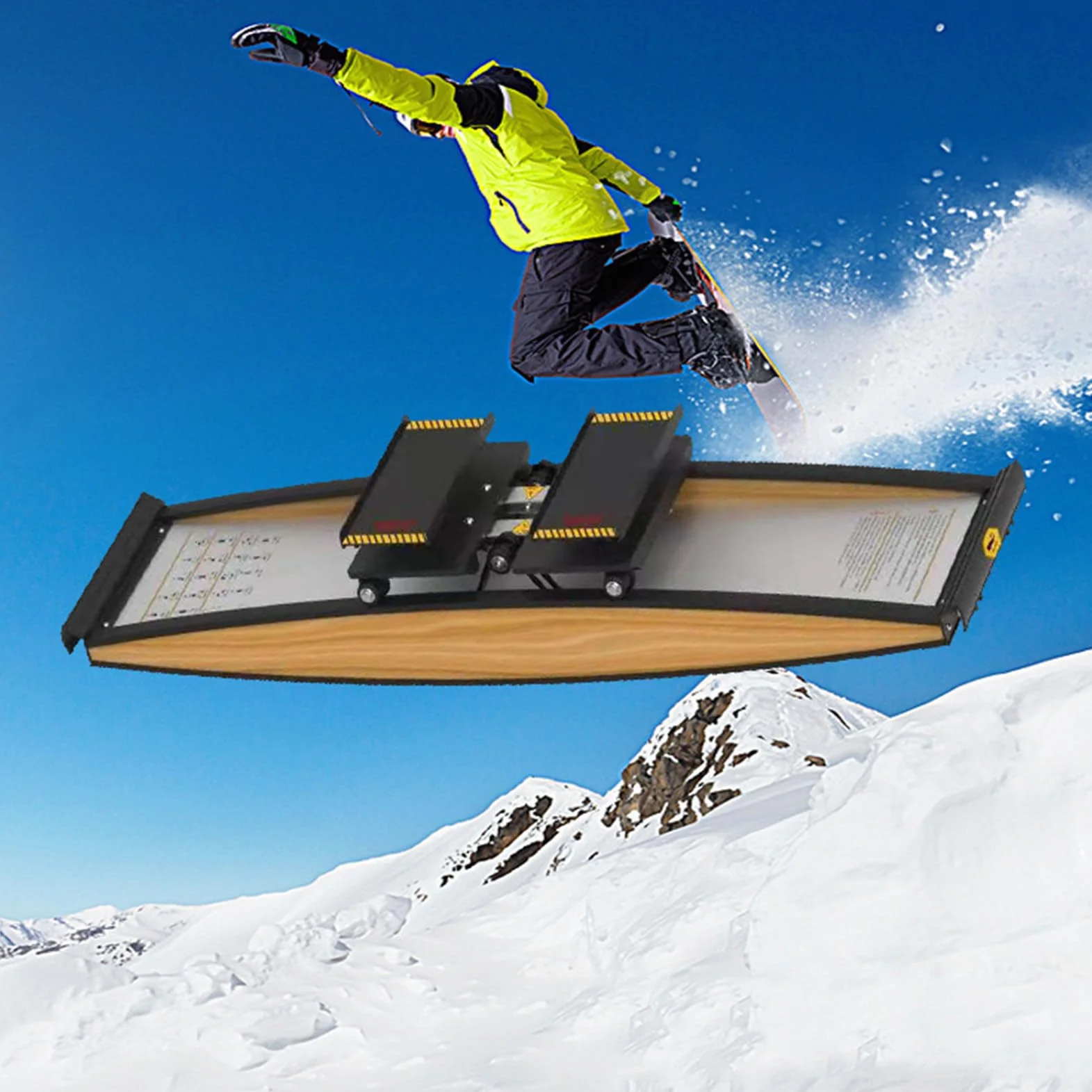 Machine de Ski simulée en intérieur, Ensemble d'outils d'entraînement de Force et d'équilibre, avec Canne de Marche, résistance Librement réglable de 0 à 100 kg