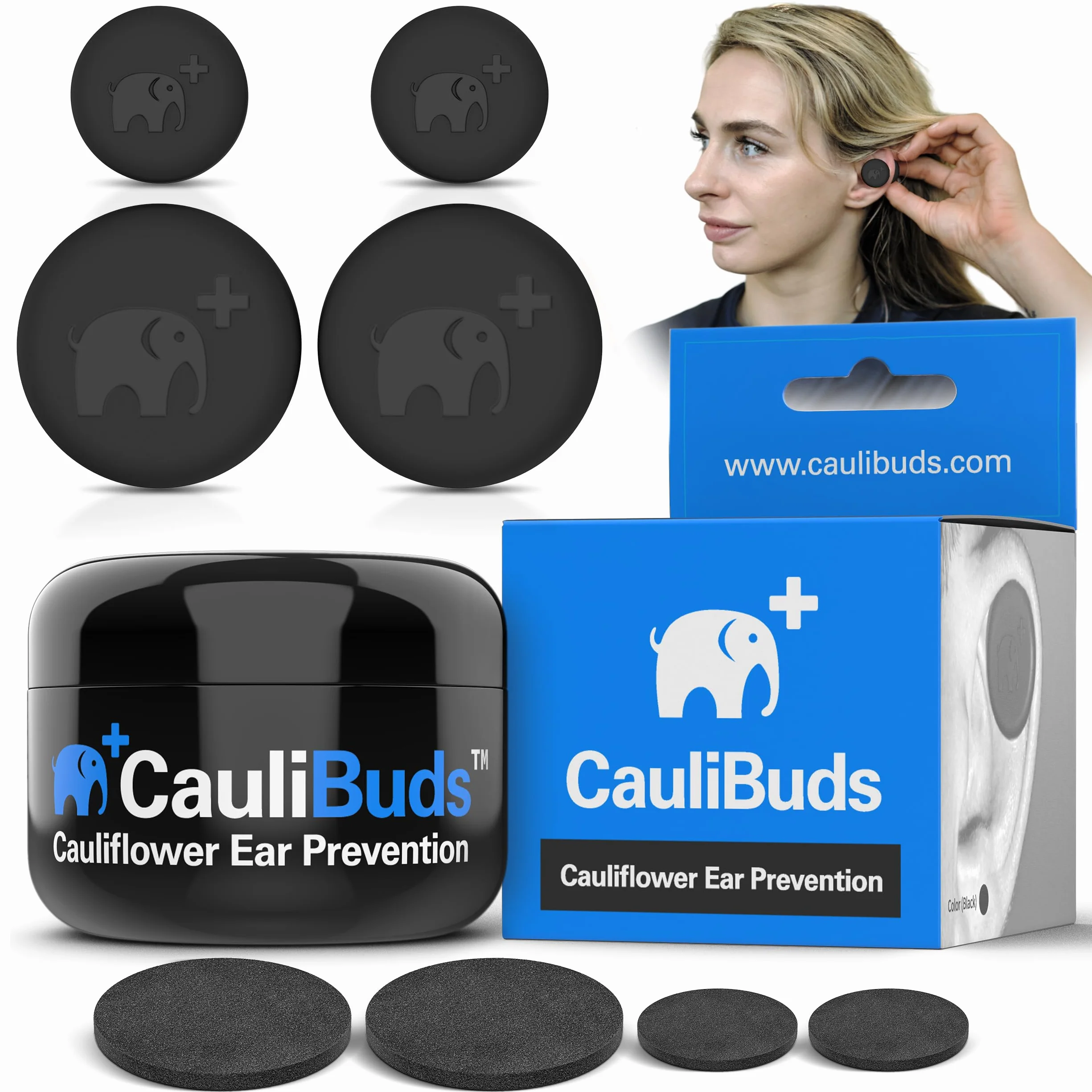 Aimants d'oreille en forme de chou-fleur – Kit de compression magnétique en silicone de qualité supérieure pour prévention et traitement des oreilles de chou-fleur en BJJ, lutte, MMA et
