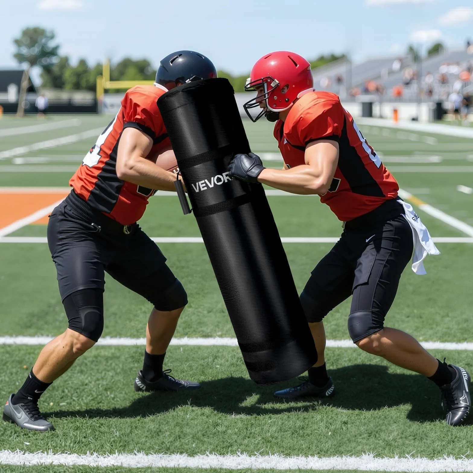 VEVOR Sac de Plaquage de Rugby 122 cm, Matériels d’Entraînement de Football Américain de en Éponge Haute Densité, Coussin de Blocage avec Poignées, pour Exercices de Tacle Arts Martiaux, Noir