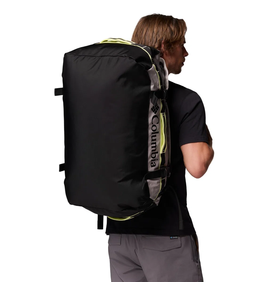 Columbia Landroamer Sac de Sport Unisexe 60 l, Gris Silex/Noir/Citron Haze, Taille Unique